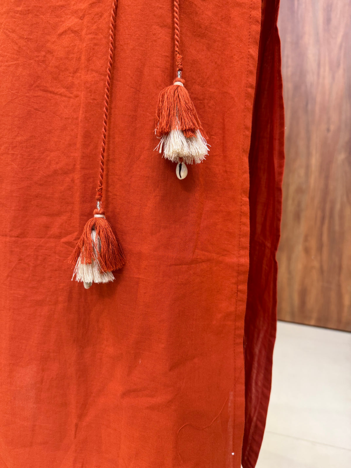 Rust Orange Embroidery Kurti With Pant and  Printed Dupatta -HSC1263