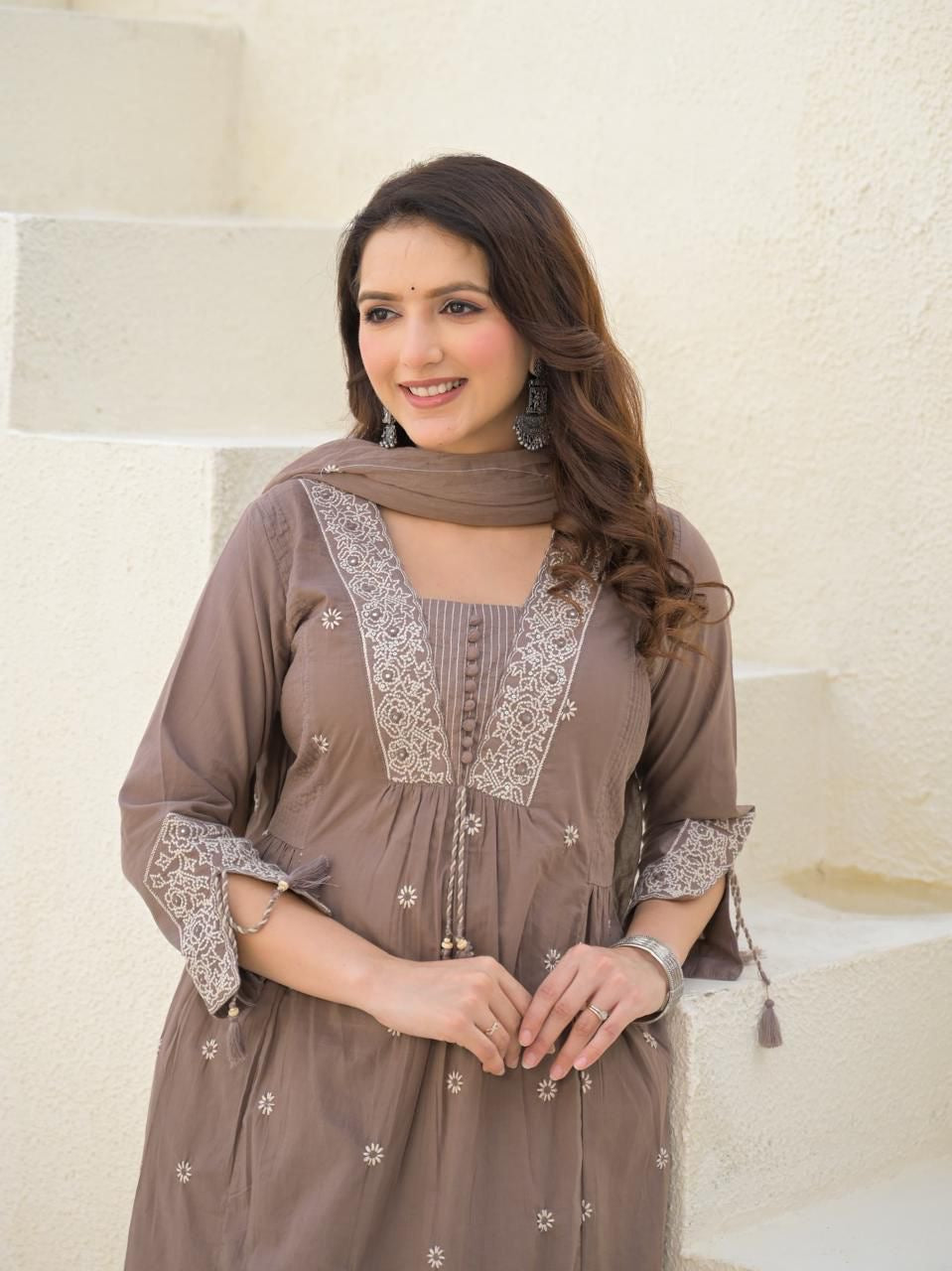 Grey Mul Cotton Salwar Set