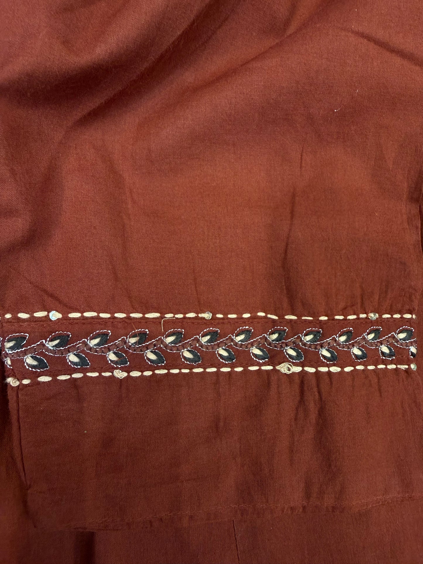 Brown Pure Cotton Kurti With pant and dupatta -  HSC 1153