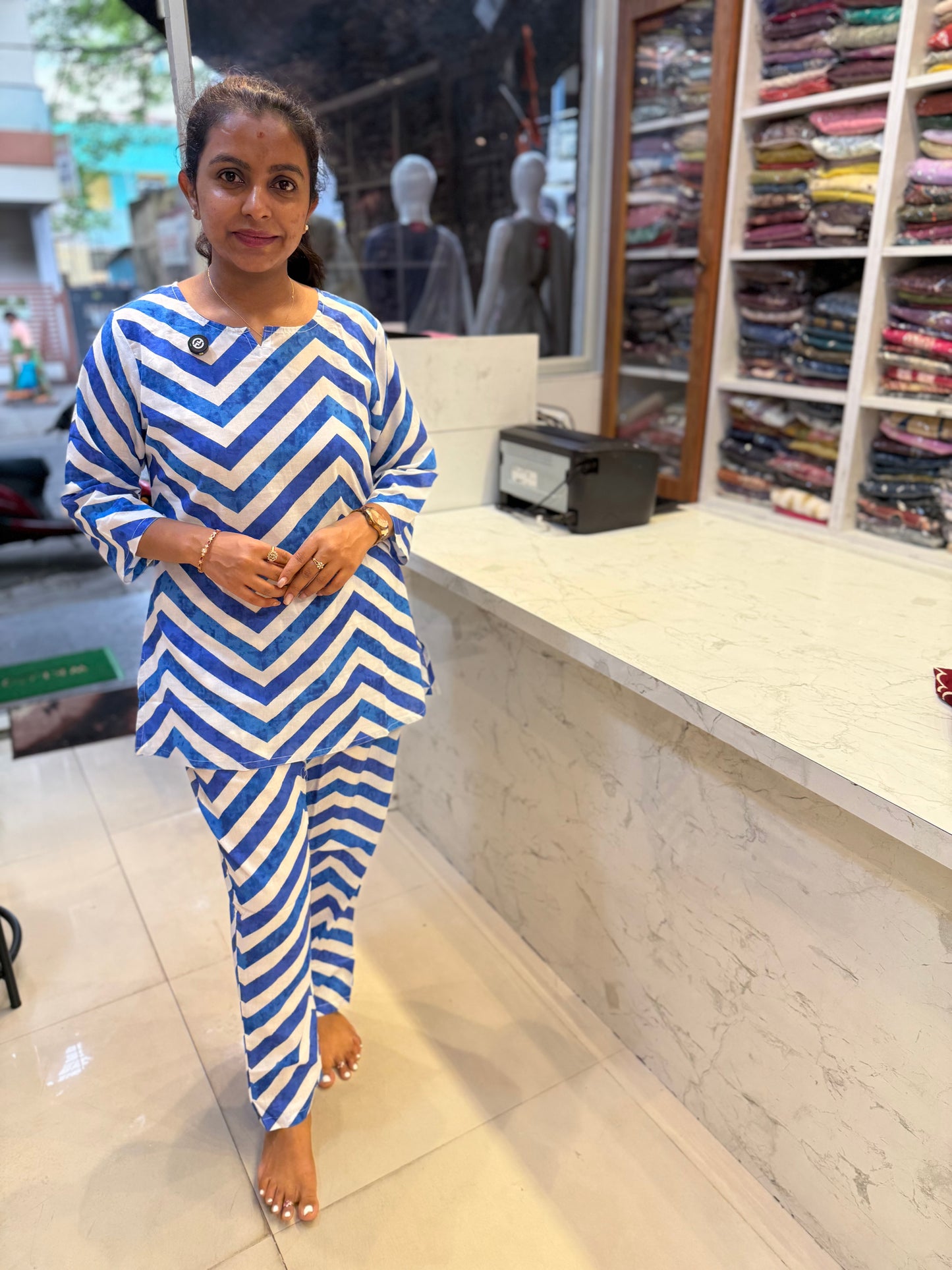 Zig zag Pure Cotton Co-ords Set-HSC180