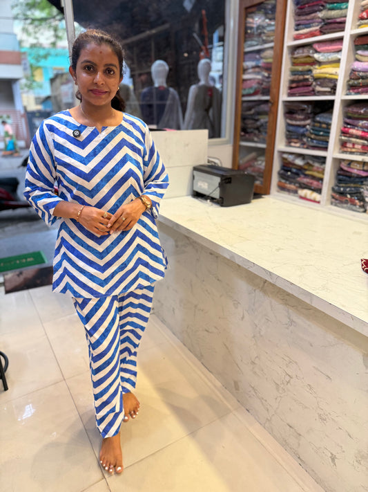 Zig zag Pure Cotton Co-ords Set-HSC180