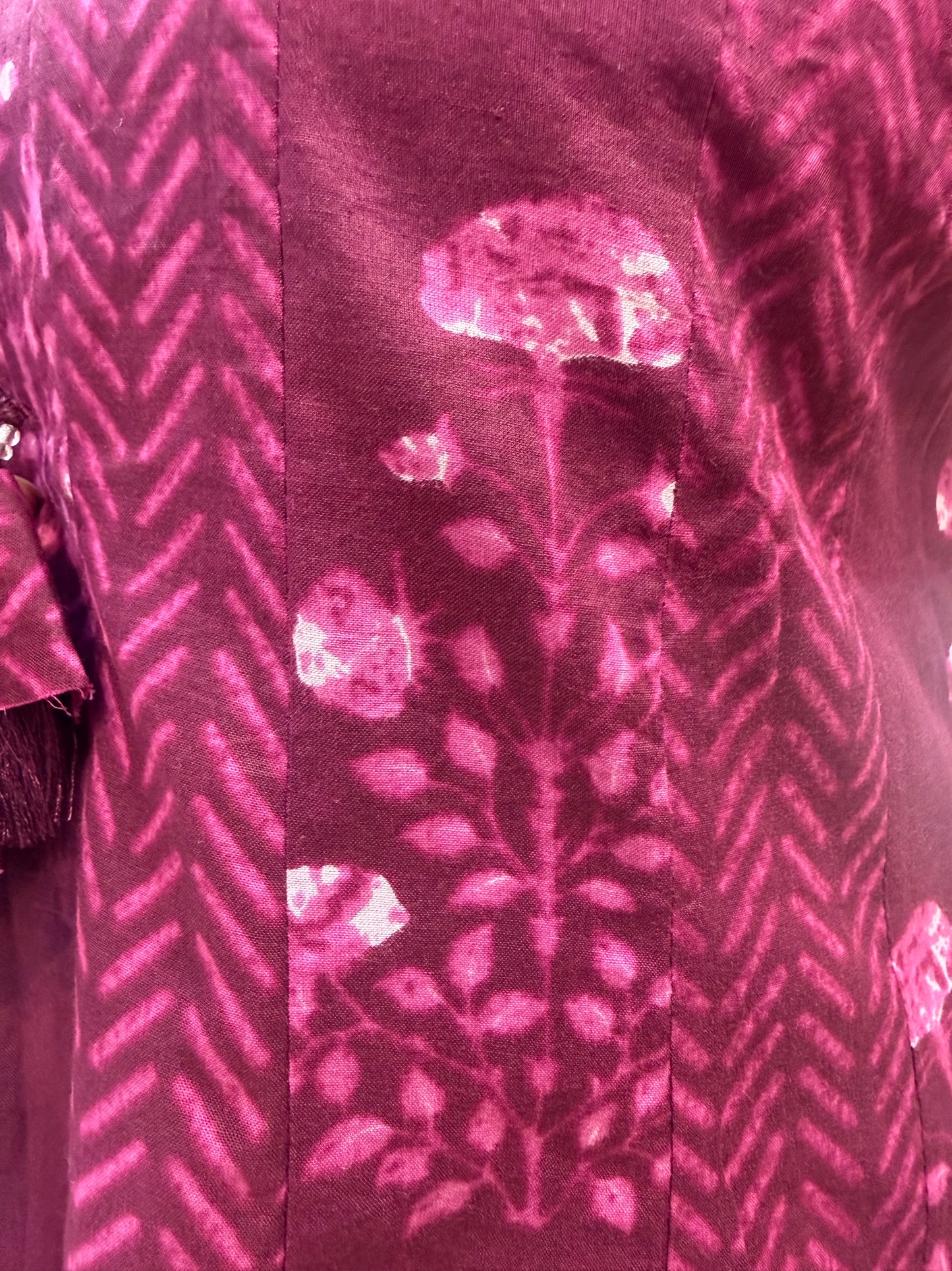 Wine Anarkali Pure Cotton Kurti With Pant and Dupatta-HSC106