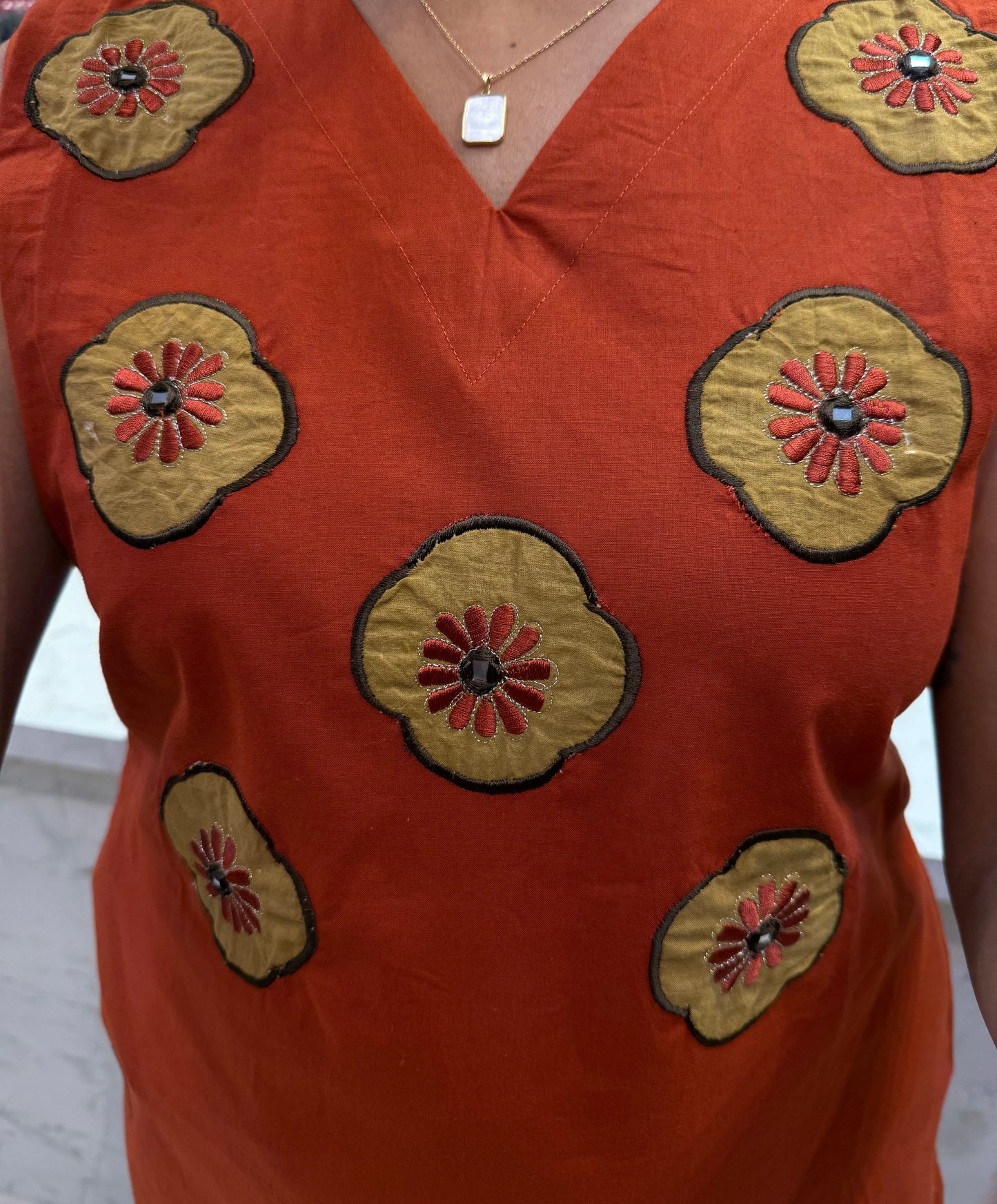 Rust Designer Wear Pure Cotton Co-ords Set-HSC24