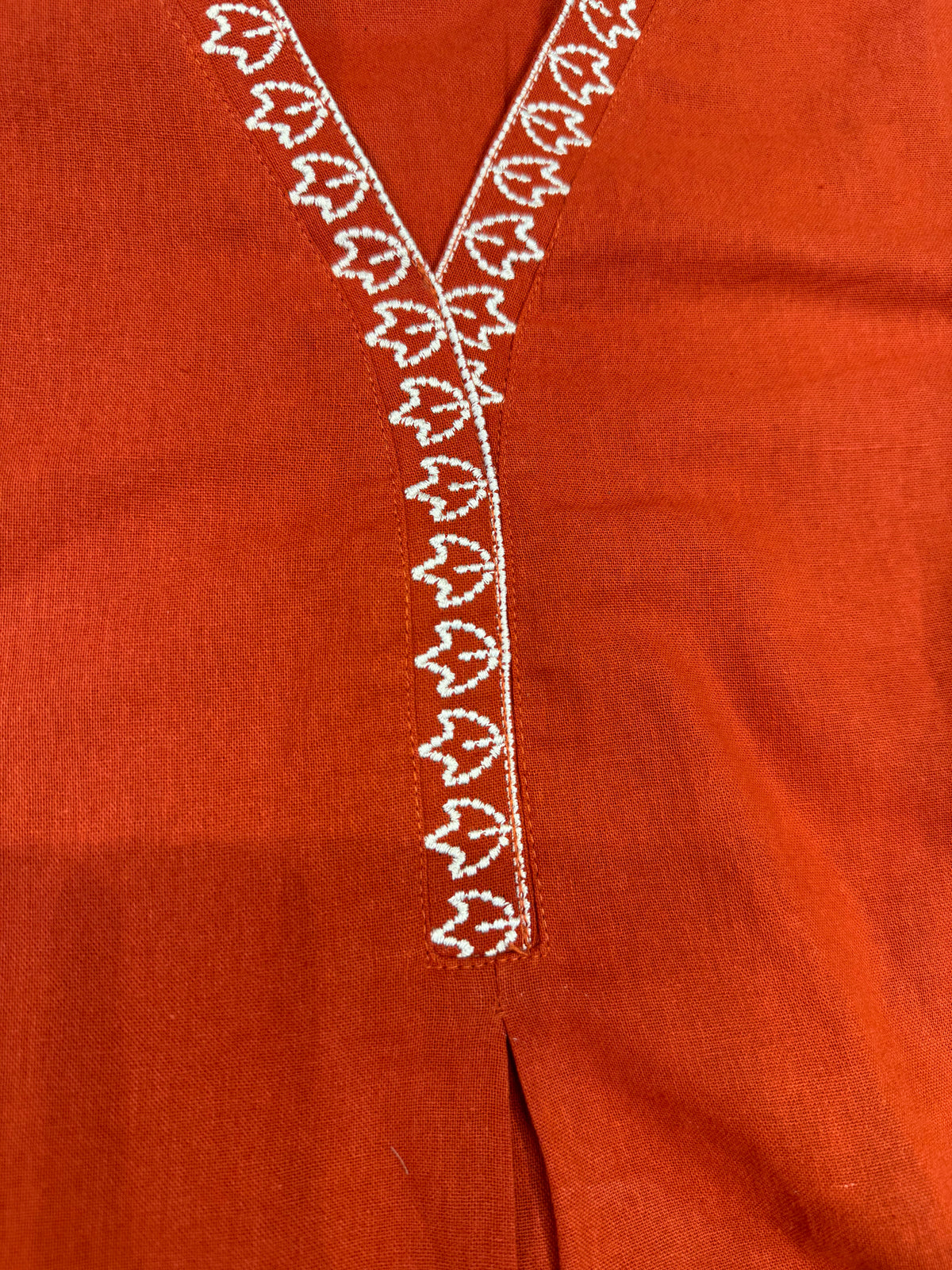 Rust Orange Cutwork Embroidery Tunics -HSC1249