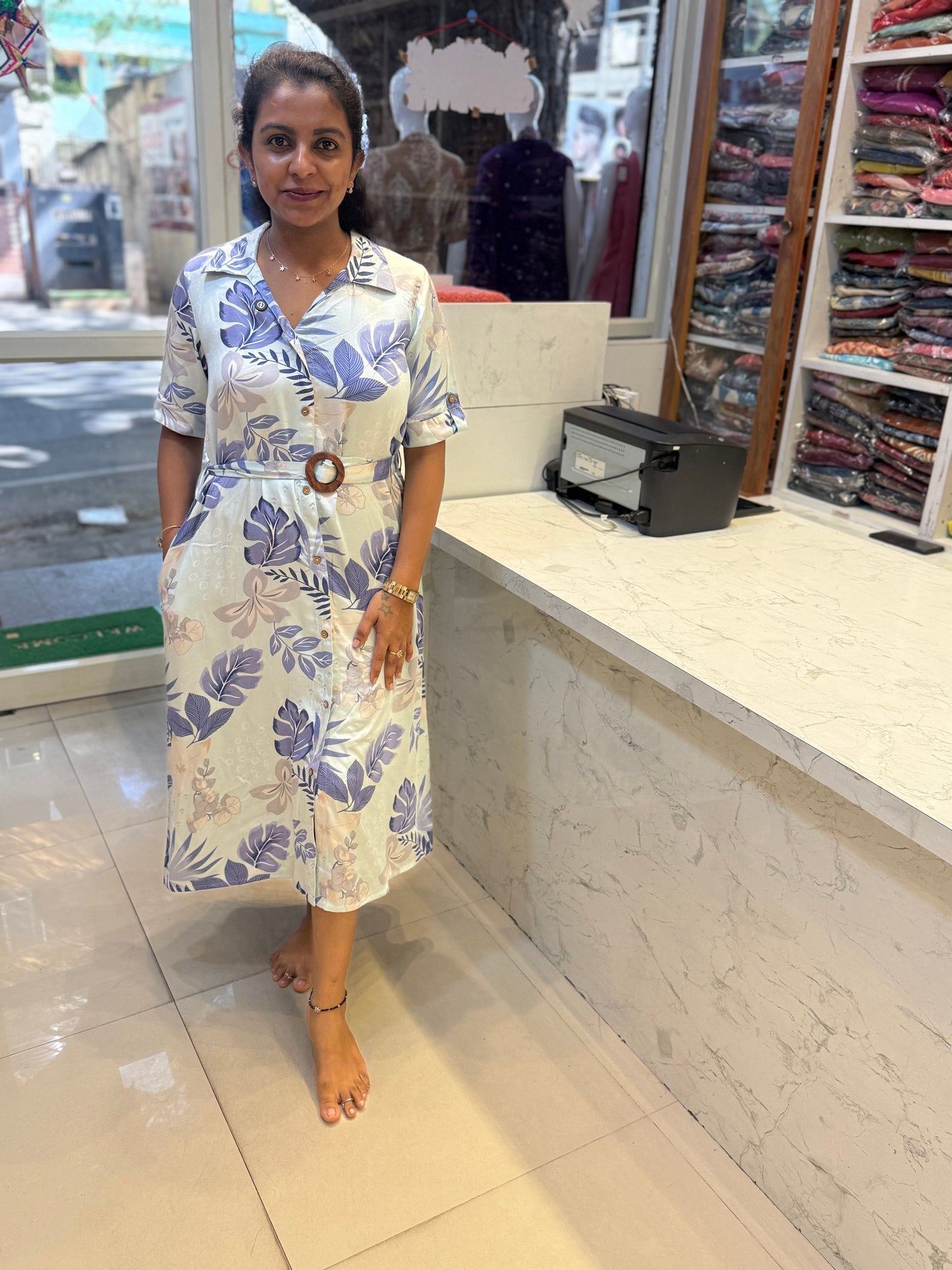 Gajji Silk A-line Maxi Dress With Pockets