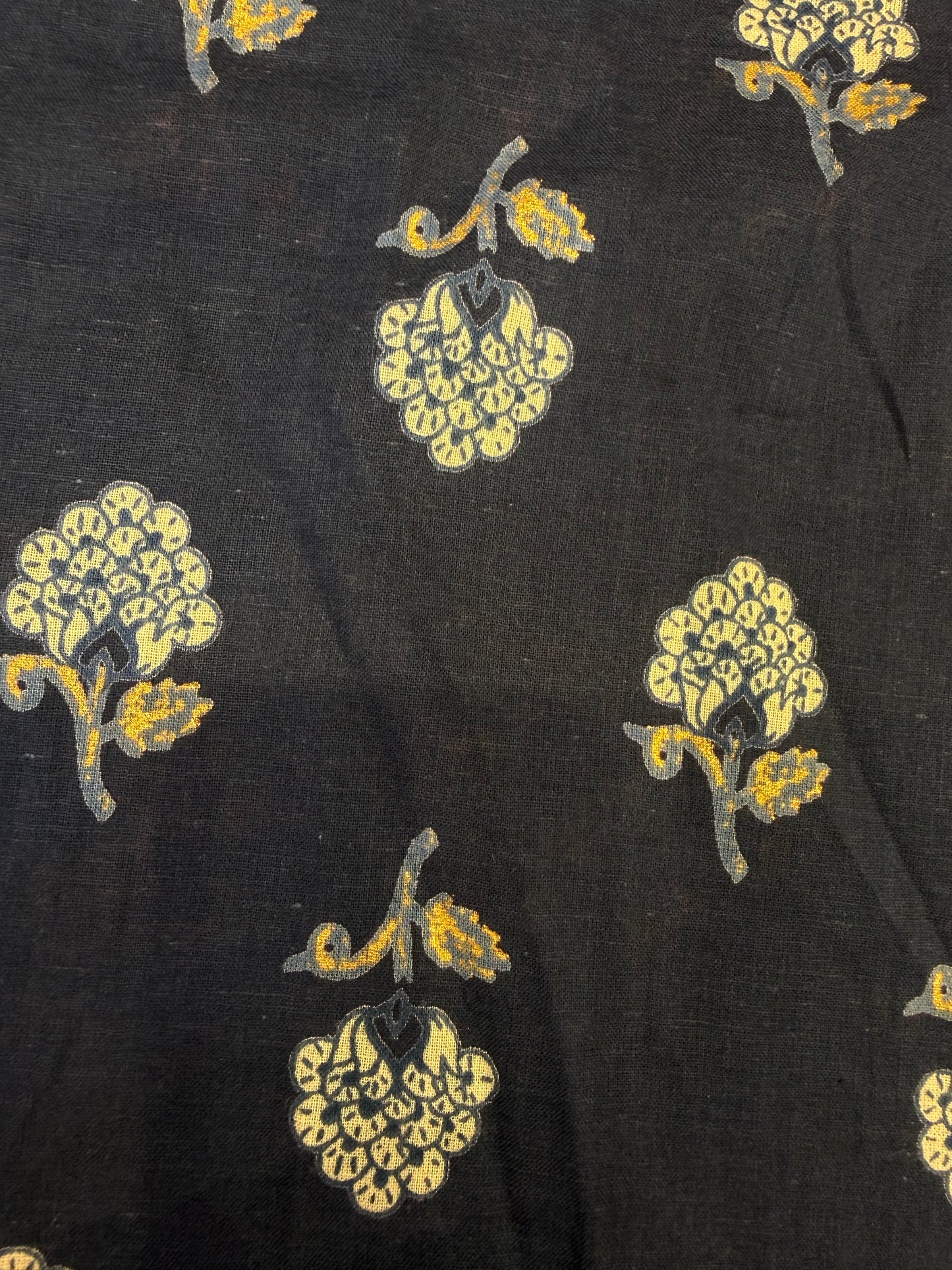 Indigo Pure Cotton Applique Kurti With Pant and Dupatta