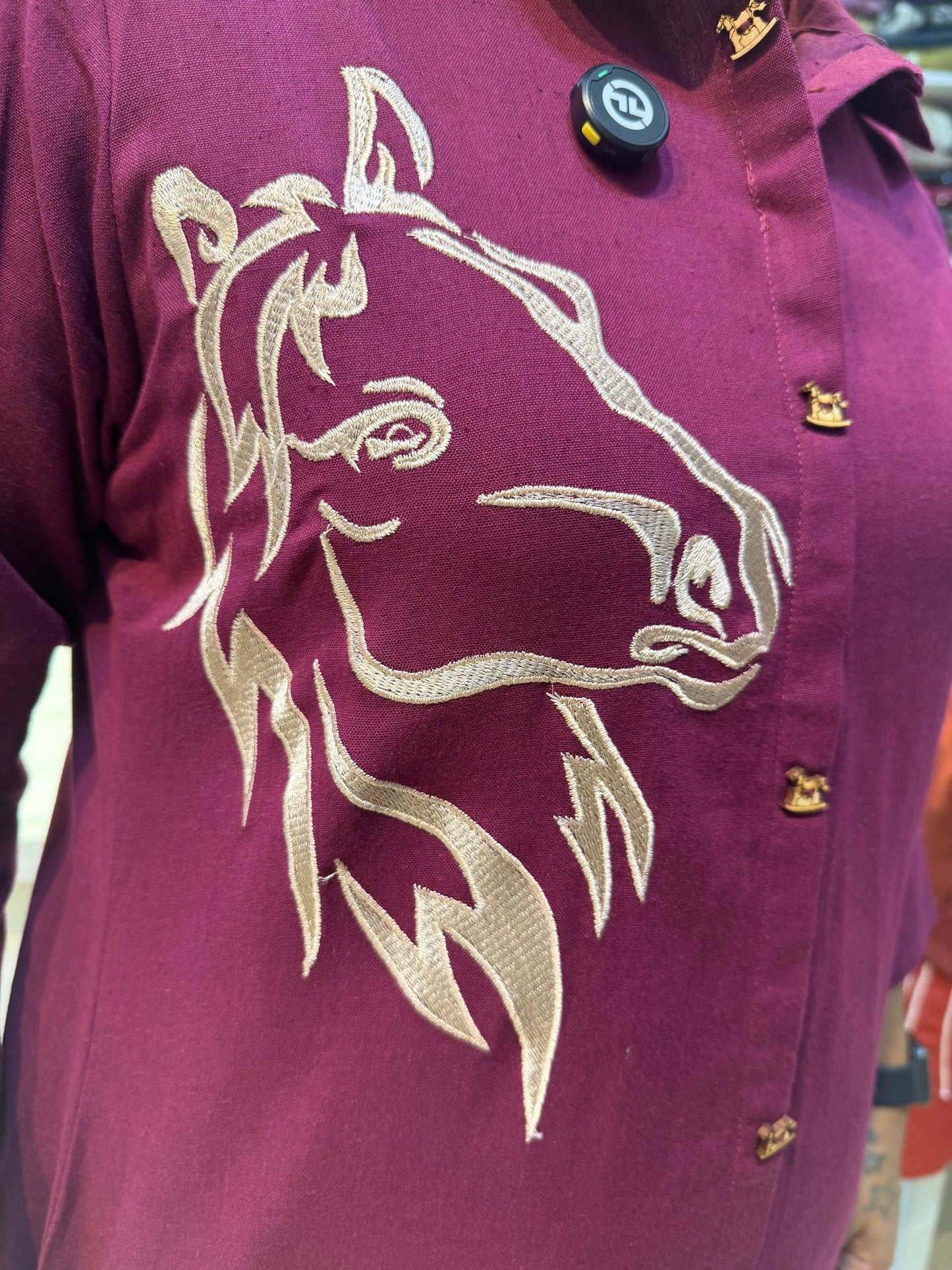 Horse Green and Wine Cotton Flex Co-ords Set