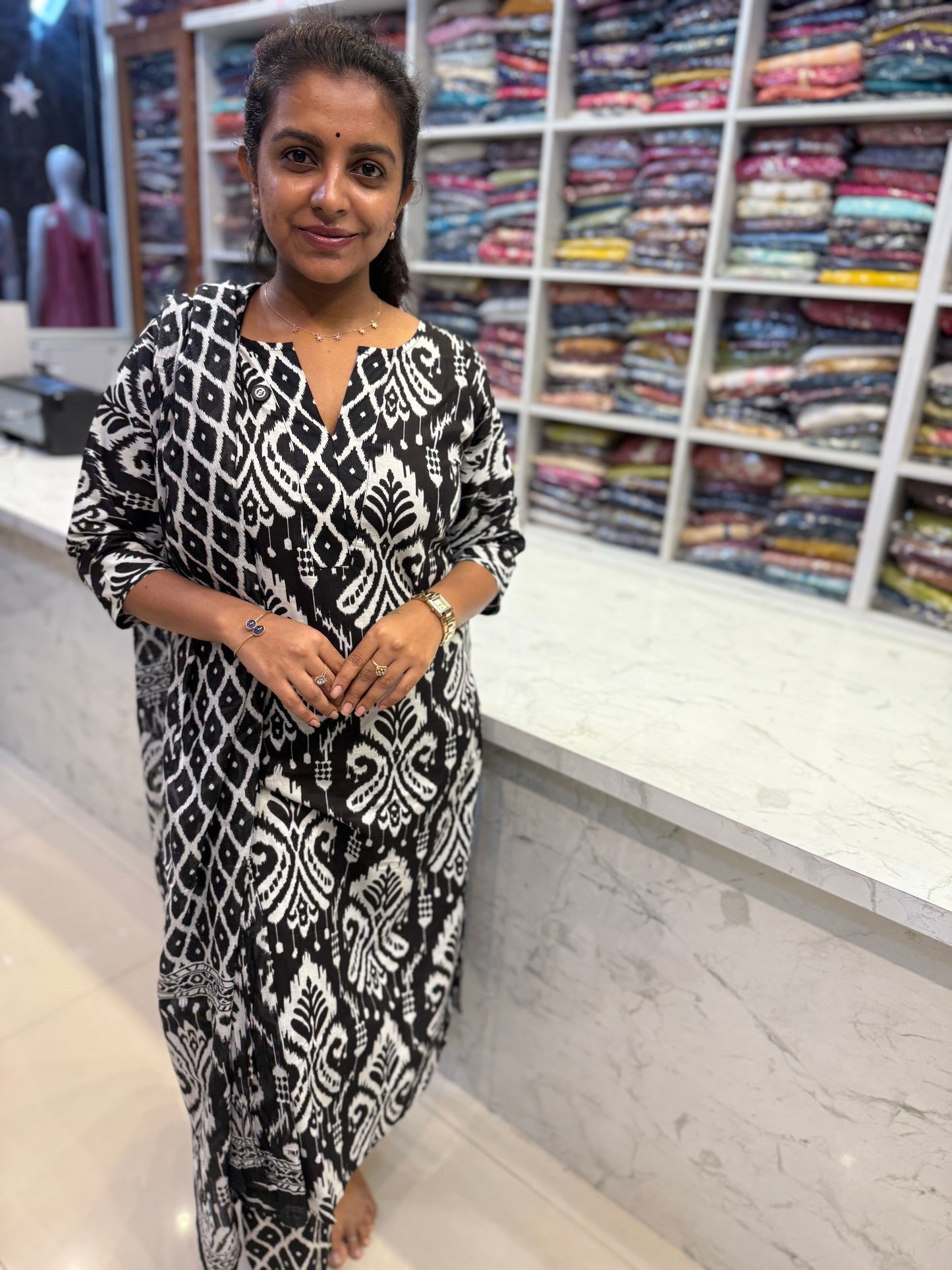 Cotton Kurti With Pant and Dupatta