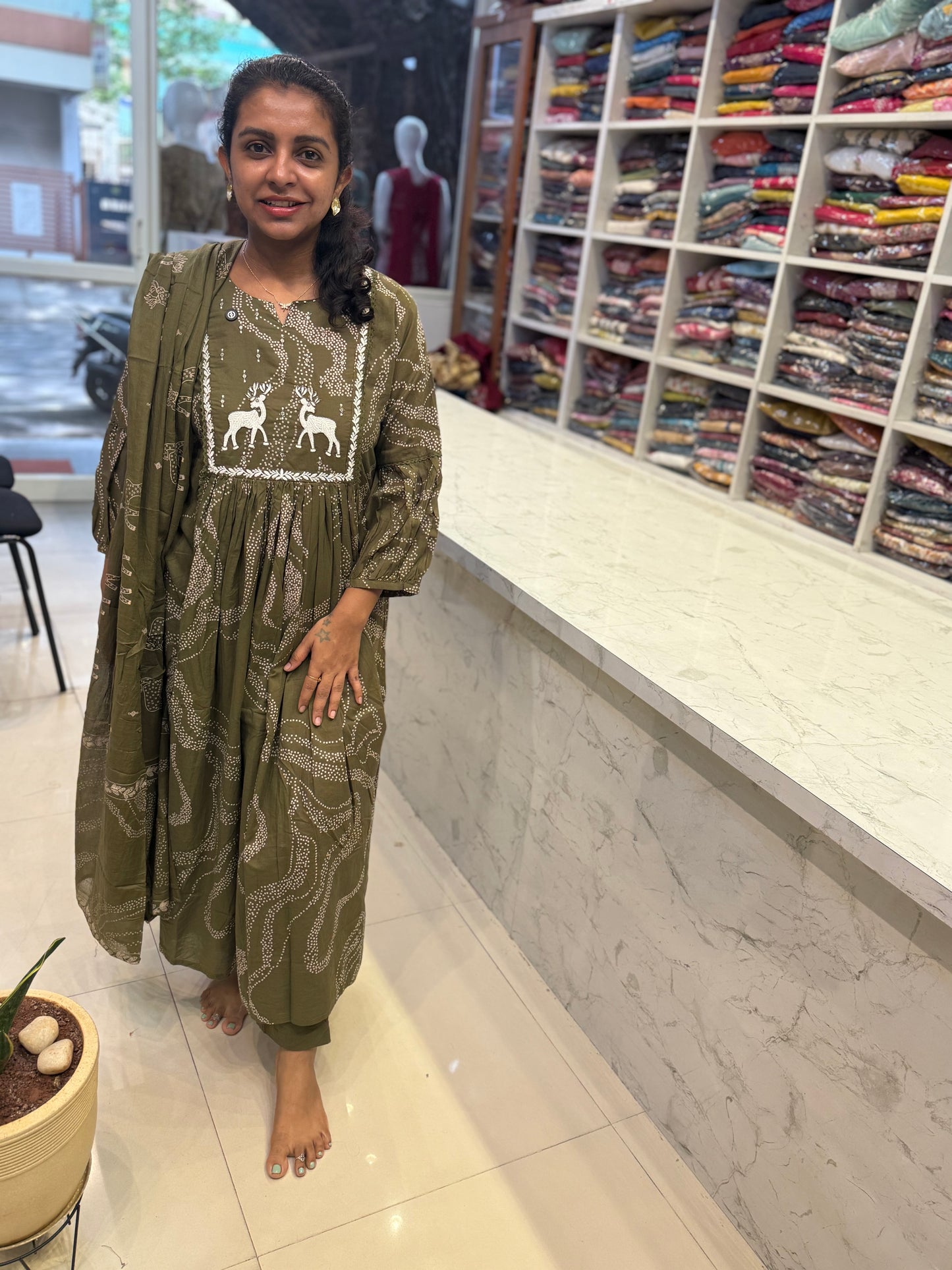 Deer Pul Mul Cotton Salwar Set