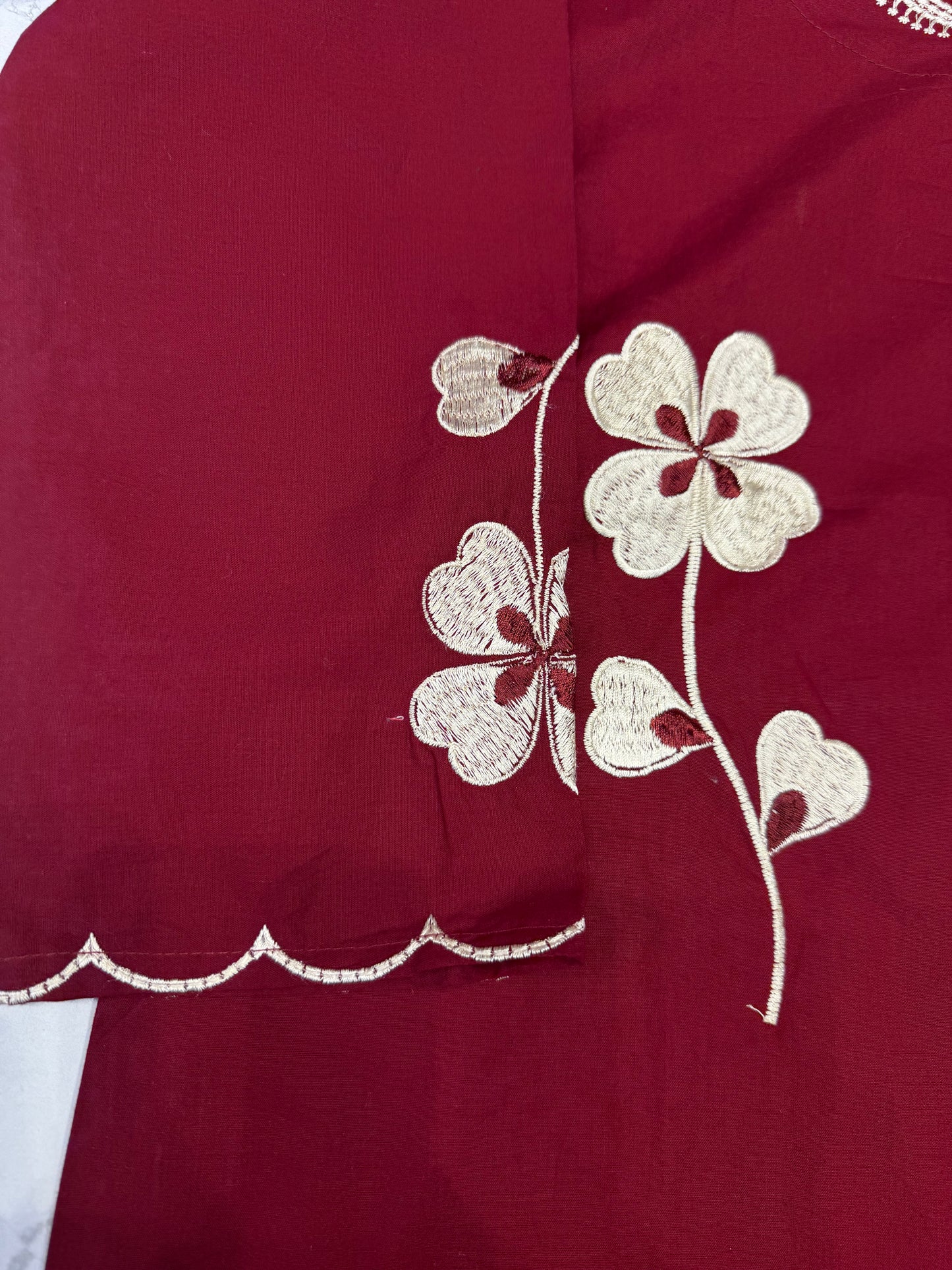 Marron Scallop cut Cotton Co-ords set-HSC180