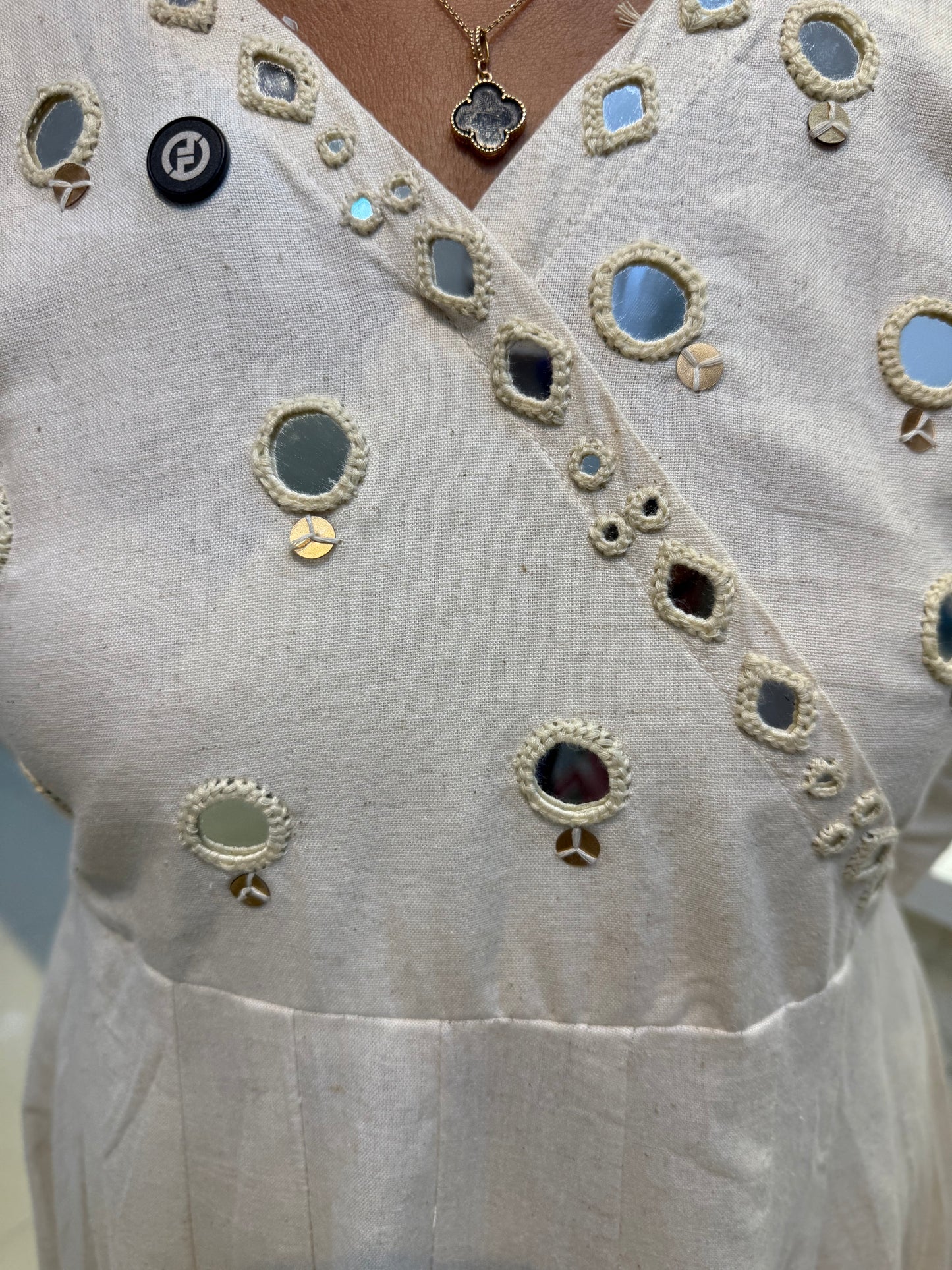 Plain Half white Anarkali set