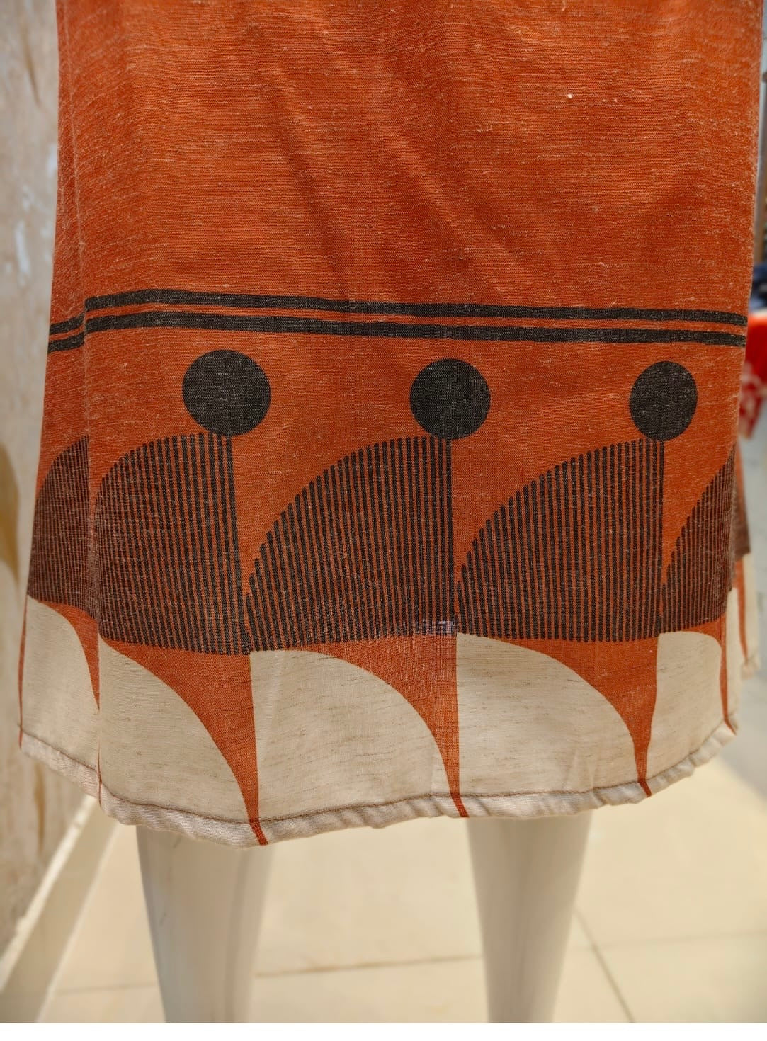 Rust Orange Pure Cotton Flex A-line Dress