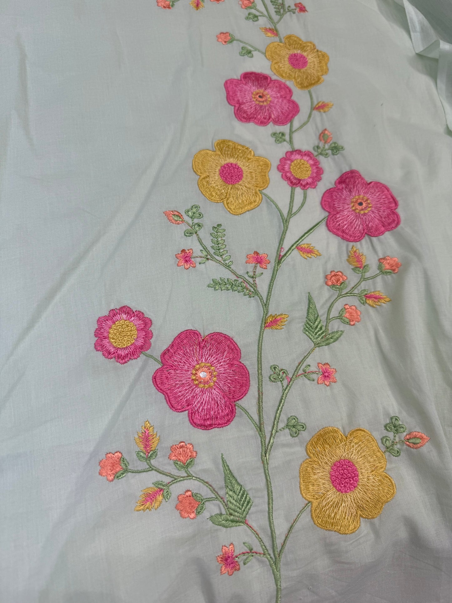 Pista Green Embroidery Kurti With Pant and Dupatta - HSC1147
