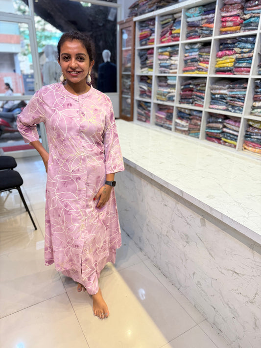 Lavender Kurti and Eleghant PantCo-ords Set