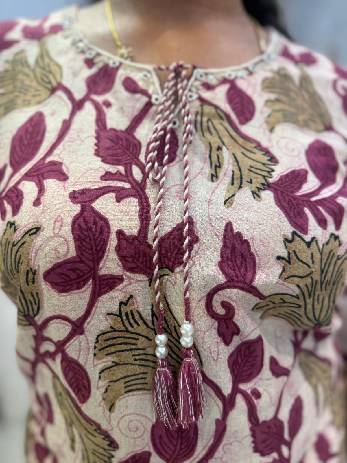Floral Printed Pure Cotton Kurti With Pant and Dupatta -HSC1230