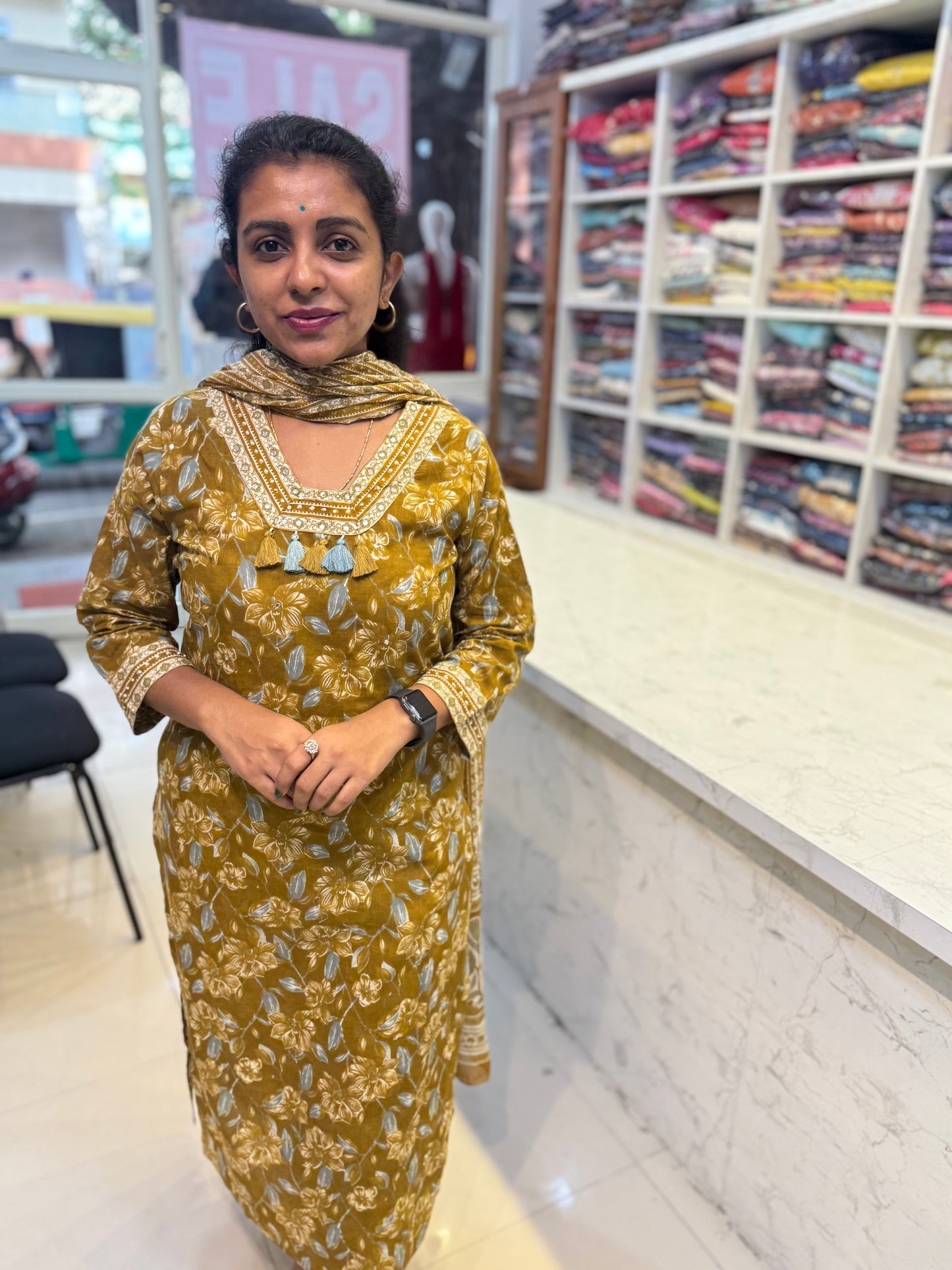 Pure Cotton Square Neck Salwar set