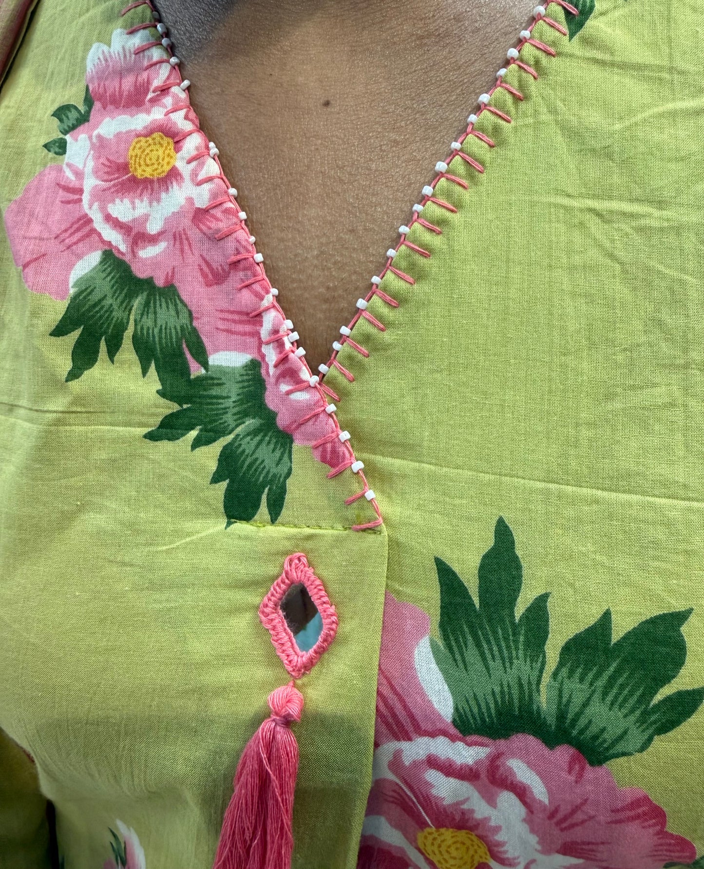 Floral Printed Pure Cotton Kurti With Pant and Dupatta-HSC123