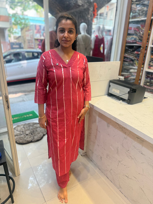 Silver Pure Cotton Co-Ords Set-HSC28
