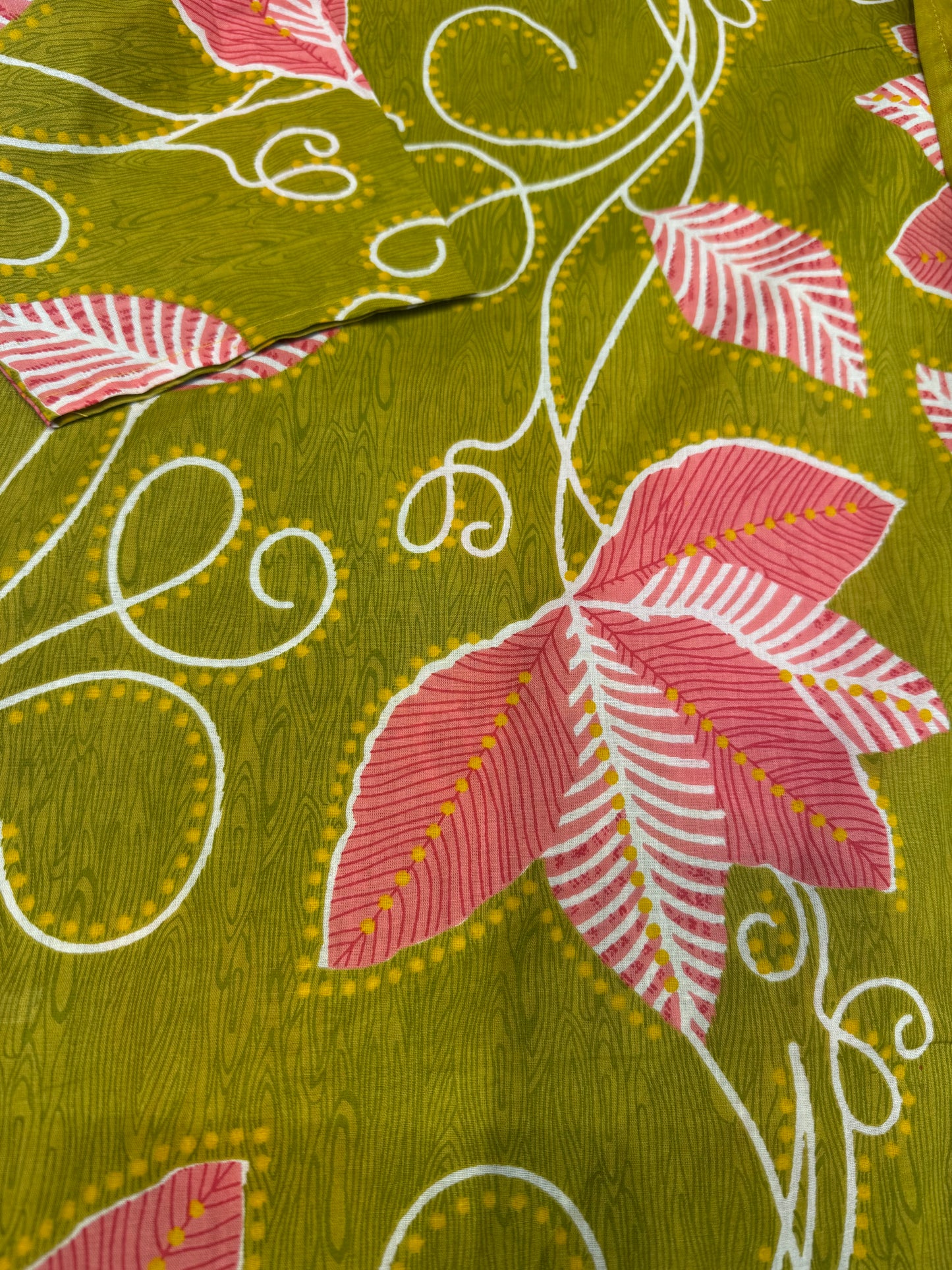 Printed Green Pure Cotton Kurti With Pant and Dupatta
