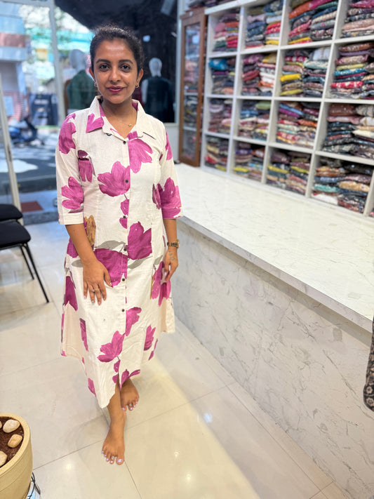 Cotton Flex A-line Maxi Dress