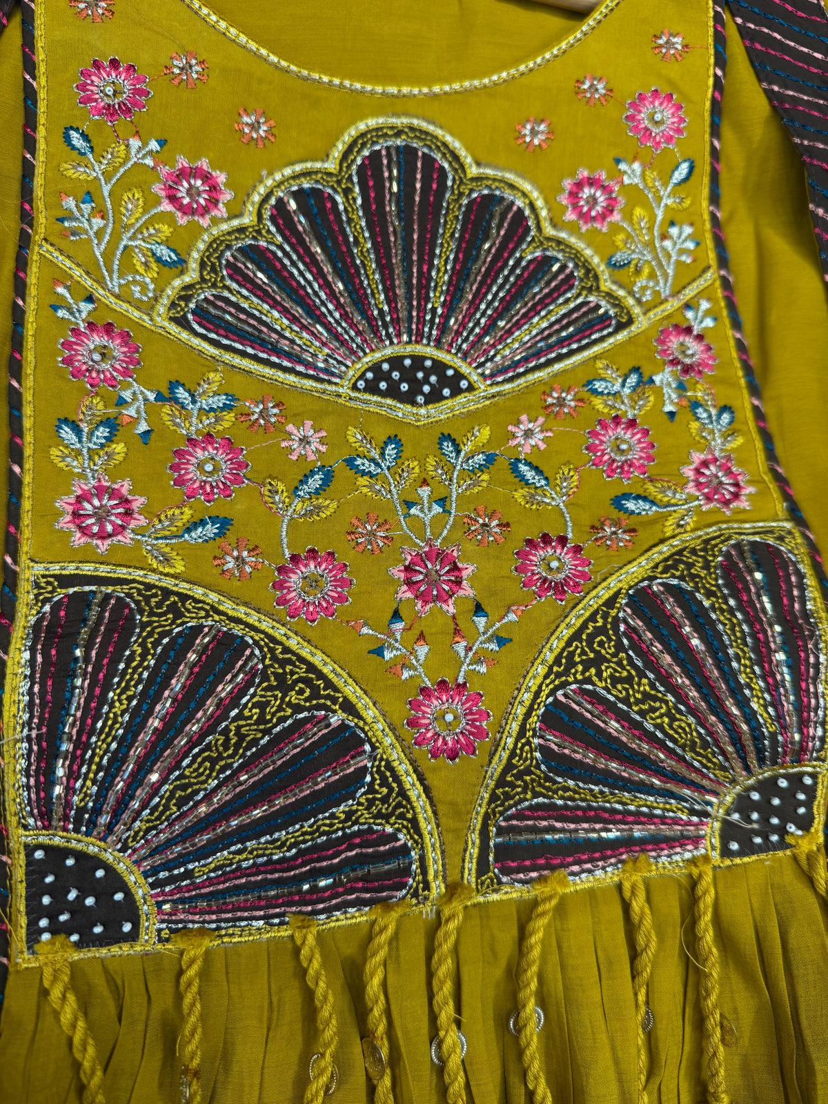 Mustard Embroidery Kurti With Pant and Dupatta -HSC1273