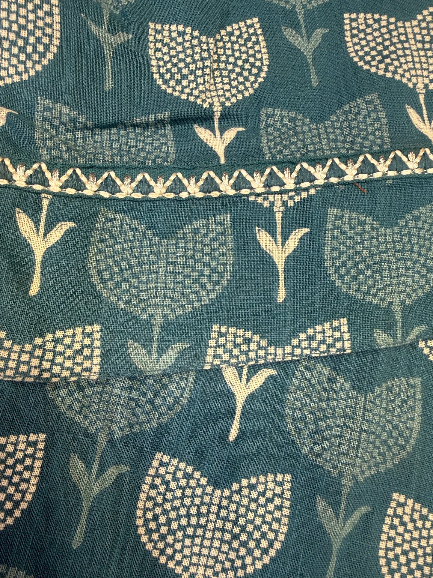 Printed Blue Pure Cotton Kurti