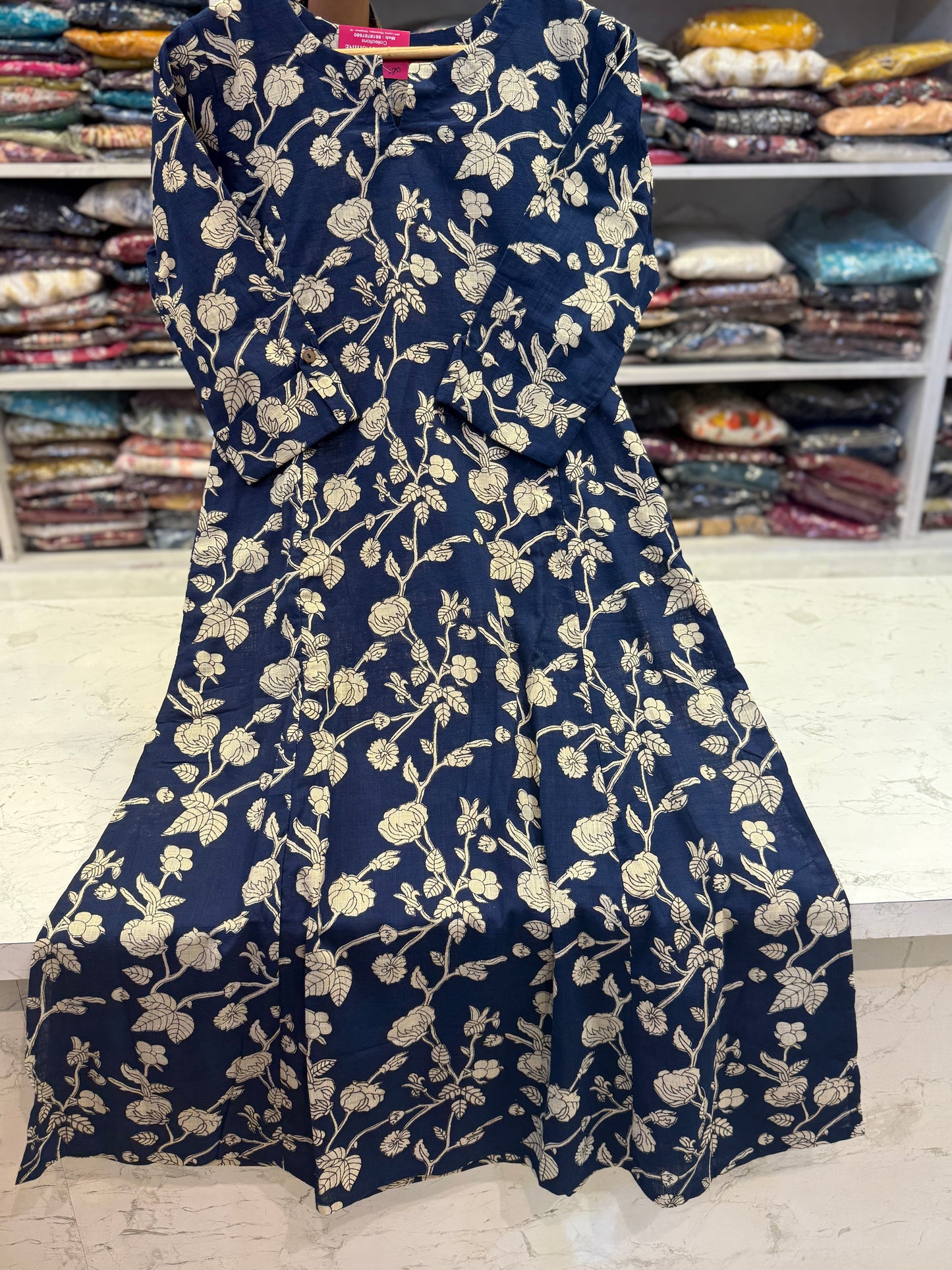 Ink Blue Cotton Kurti