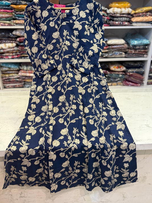 Ink Blue Cotton Kurti