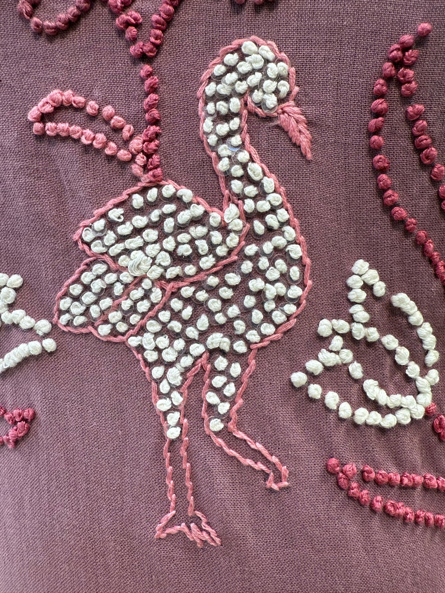 Thread Embroidery Knot Work Cotton Kurti With Pant