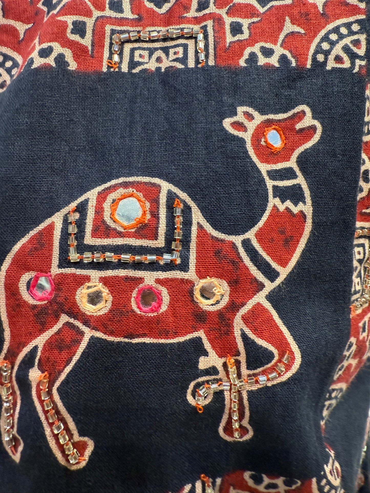 Camel Black Jacket Anarkali Kurti with Pant