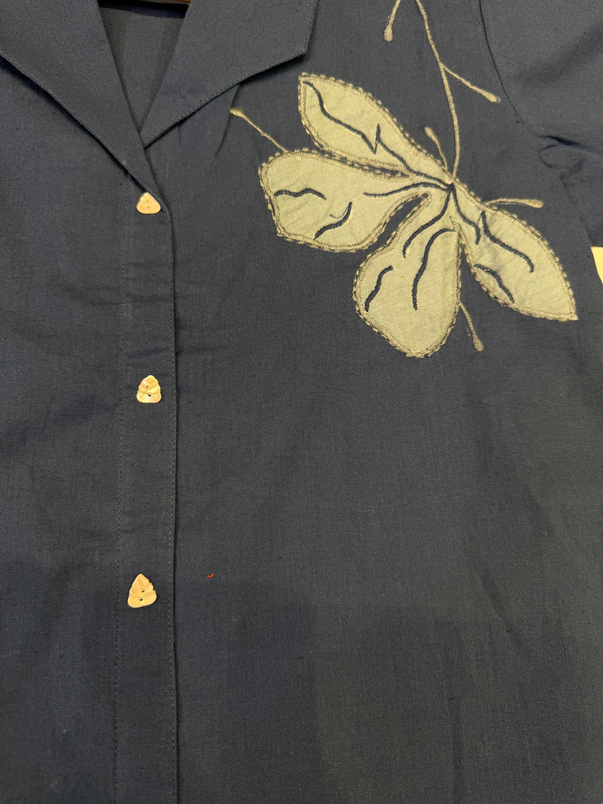 Blue Applique Pure Cotton Co-ords Set -HSC1287