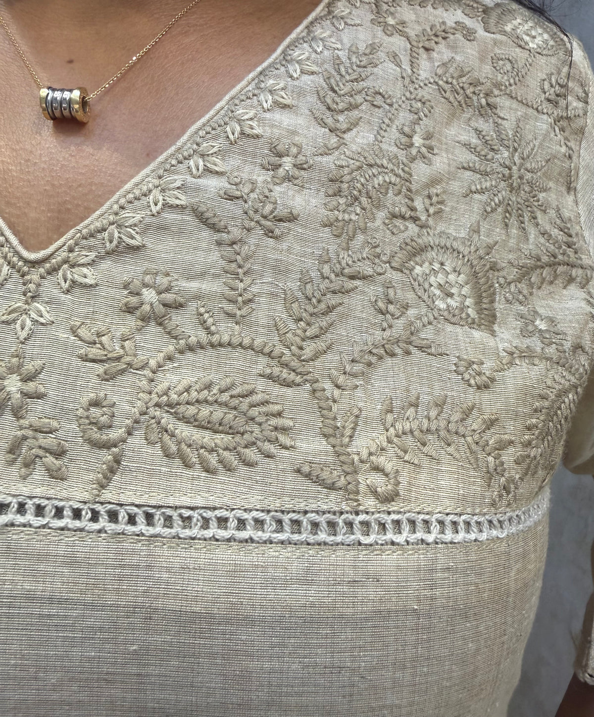 Pure Mul Chanderi Embroidery Kurti With Pant and Dupatta -HSC1318