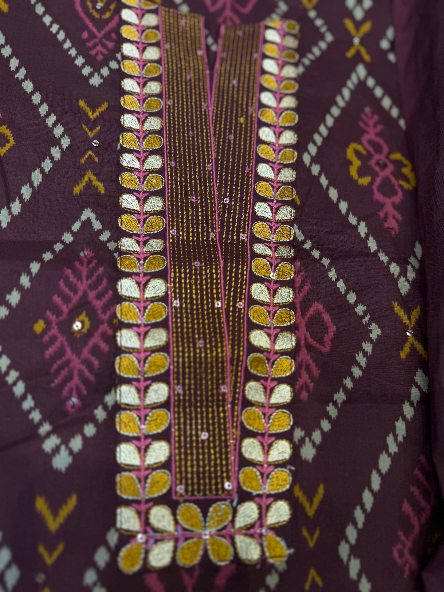 Magenta Printed Kurti With Pant and Dupatta-HSC60