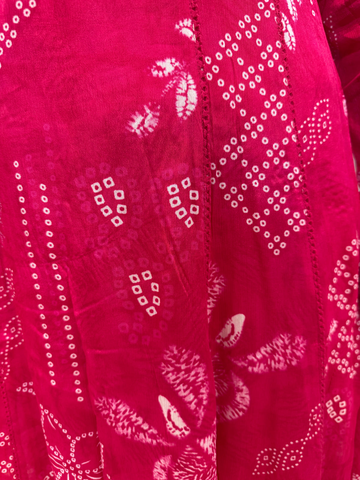 Pure Chinnon Pink Anarkali Printed A-line Kurti With Pant and Dupatta -HSC1301