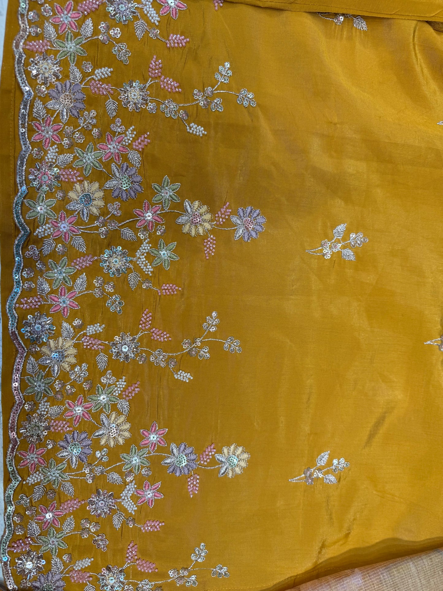 Mustard Party wear Kurti with pant and Dupatta