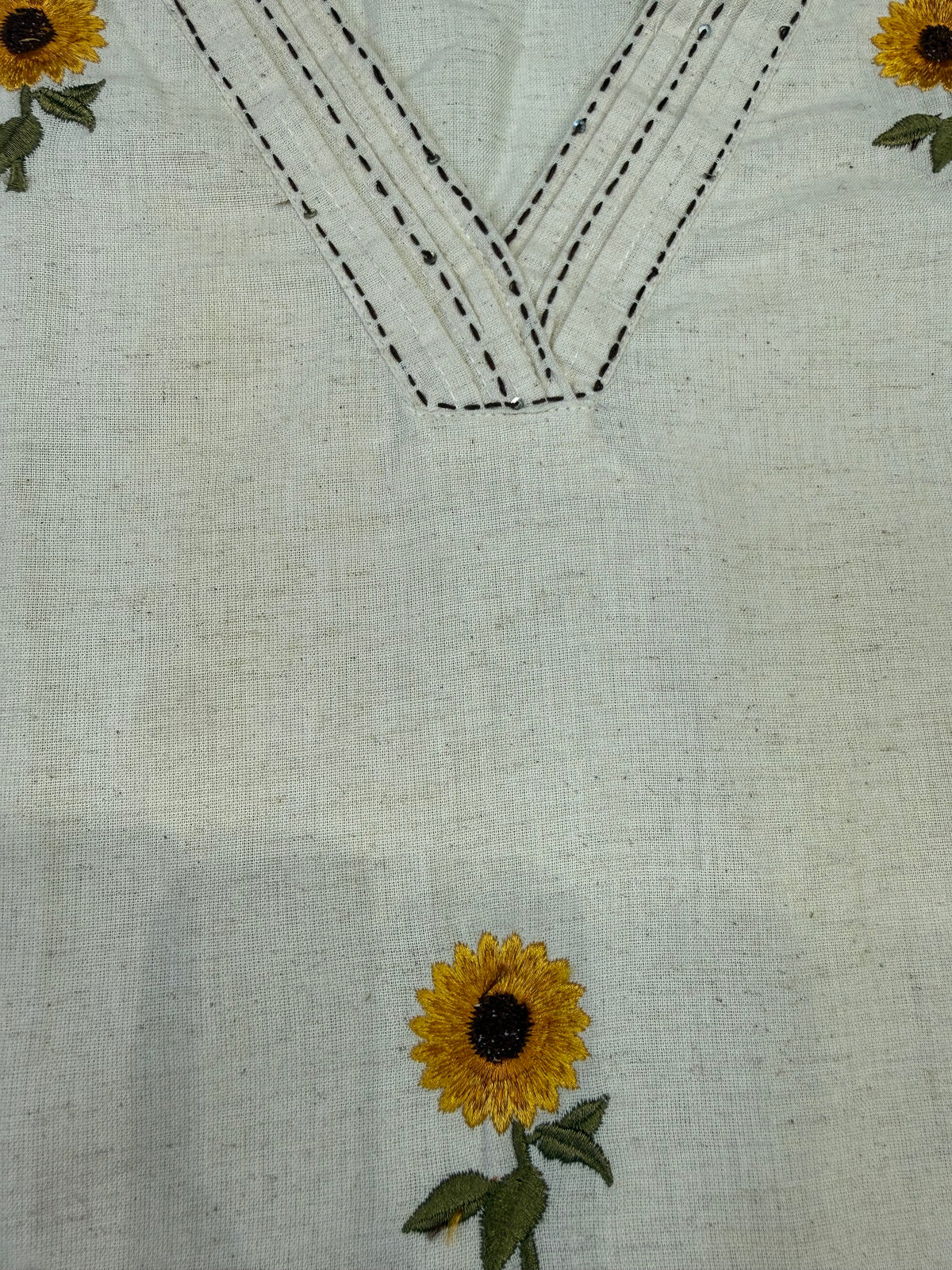 Sunflower Pure Cotton Flex Embroidery Tunics Top -HSC1249