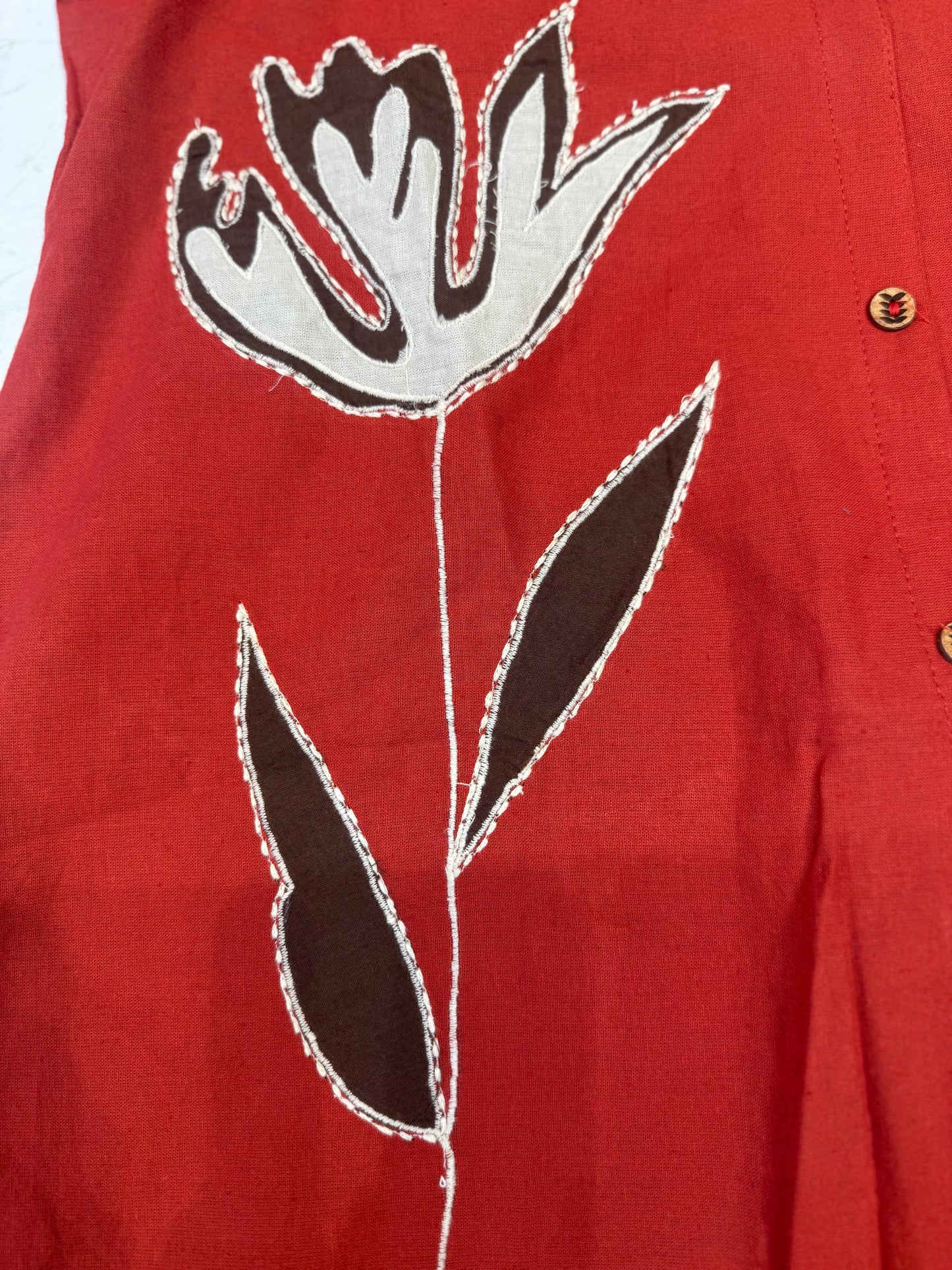 Rust Appliqué Pure Cotton Tunics Top