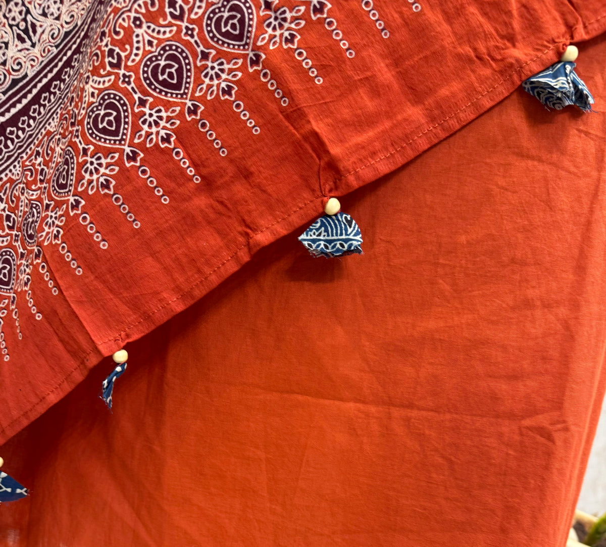 Rust Orange Embroidery Kurti With Pant and  Printed Dupatta -HSC1263