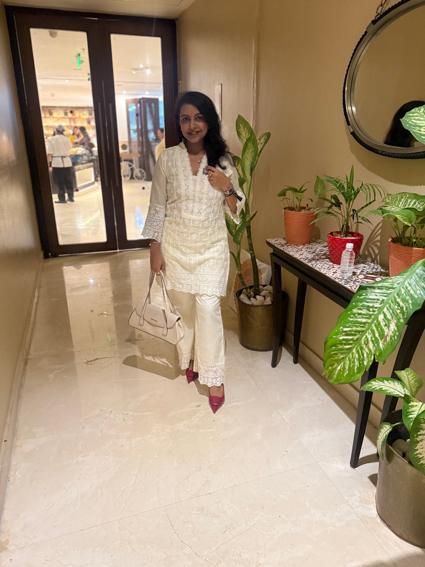 Cutwork Pure Cotton White Co-ords Set