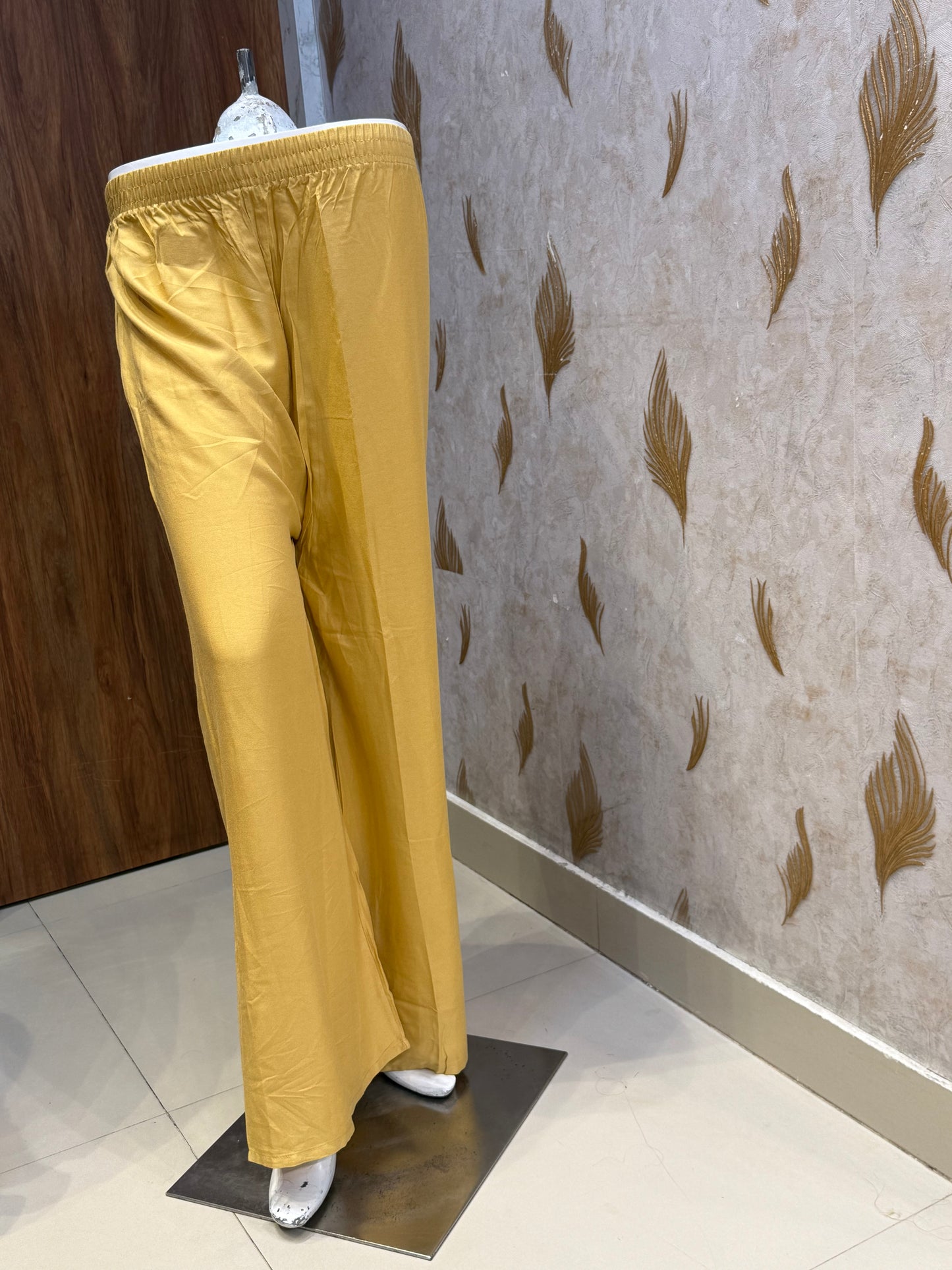 Beige Premium Rayon Palazzo Pant