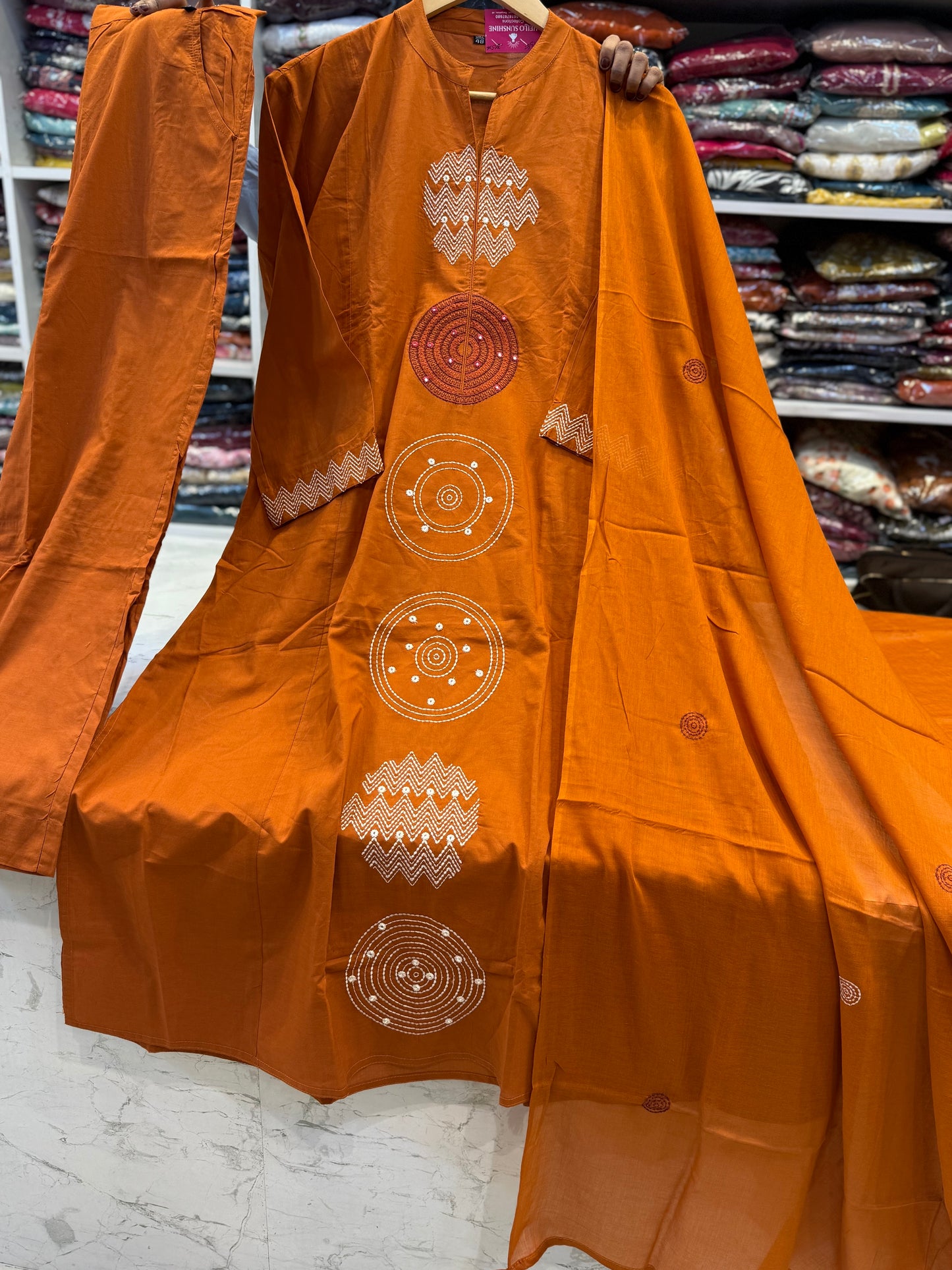 Cotton Kurti With Pant and Dupatta