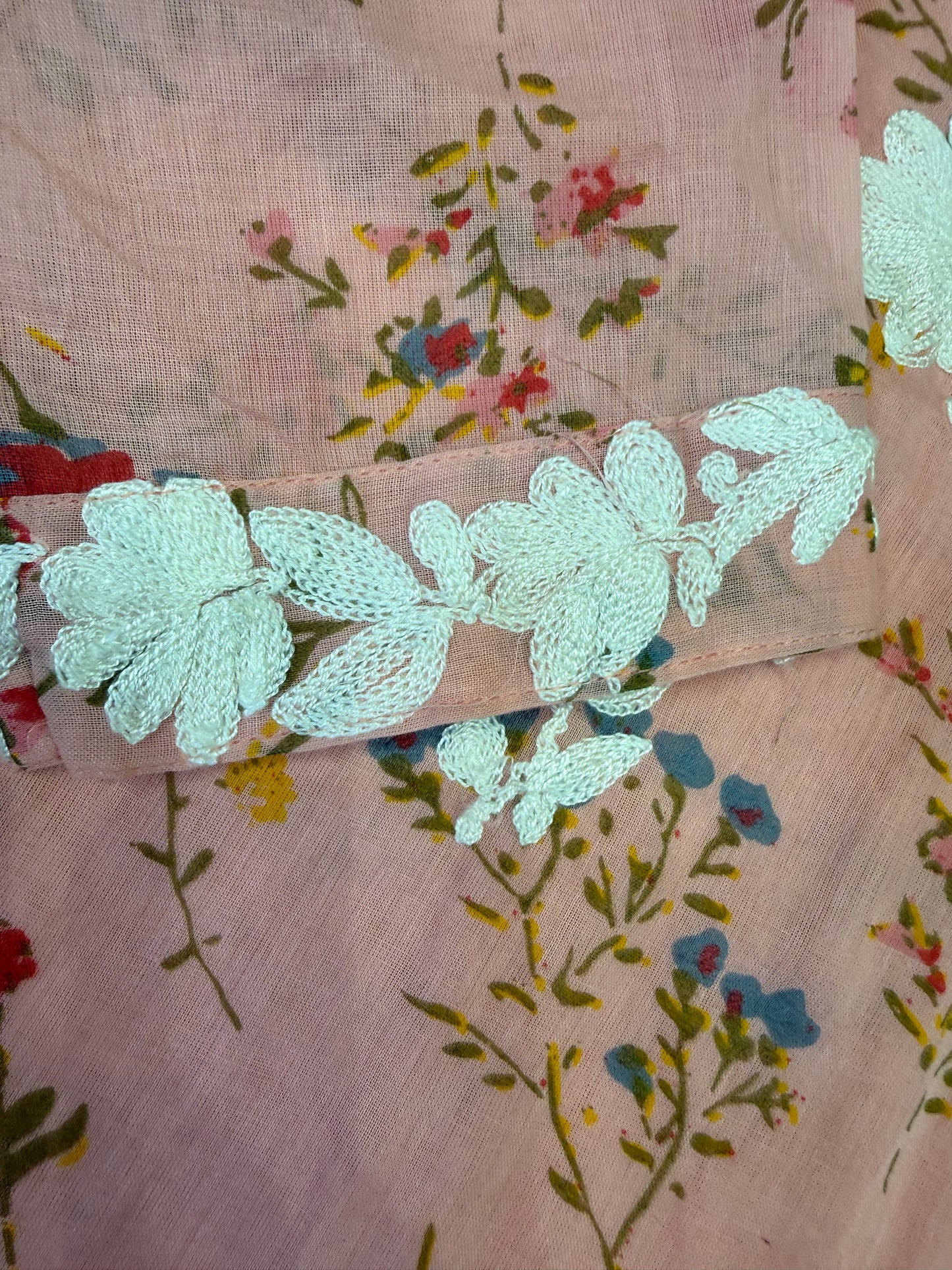 Baby Pink Chikankari Mul Cotton Straight Kurta with Pant and Dupatta-HSC160