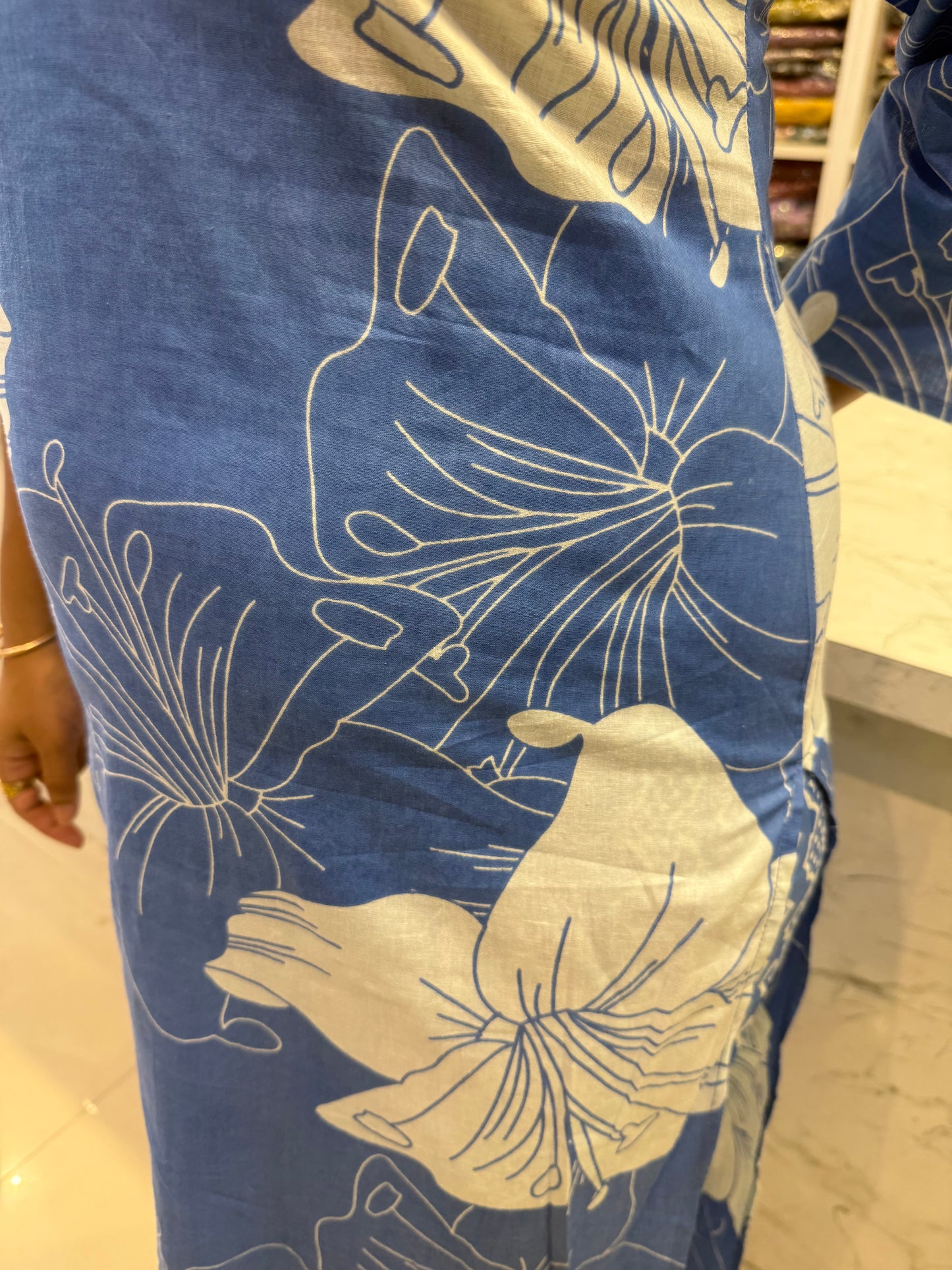 Sky Blue Printed Cotton Co-ords Set
