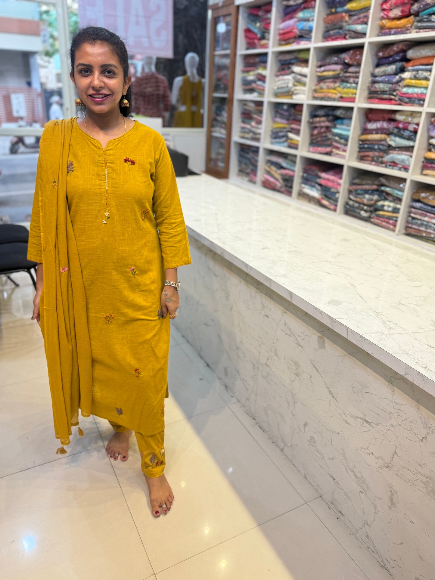 Knot Work Pure Mul Cotton Salwar set