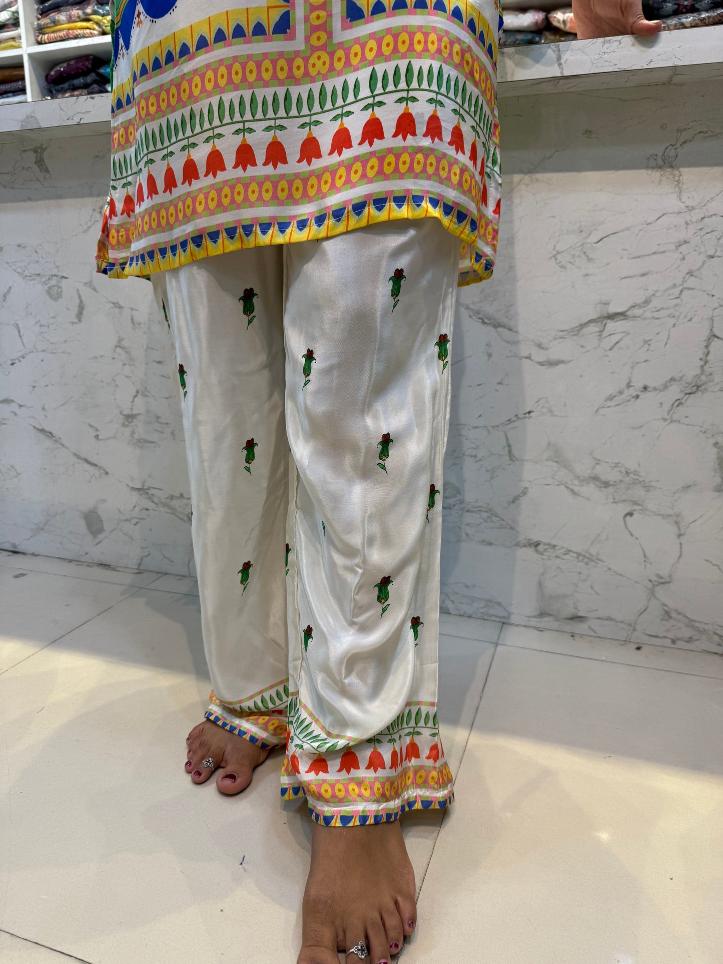 Pure Crepe Multicolour Co-ords set