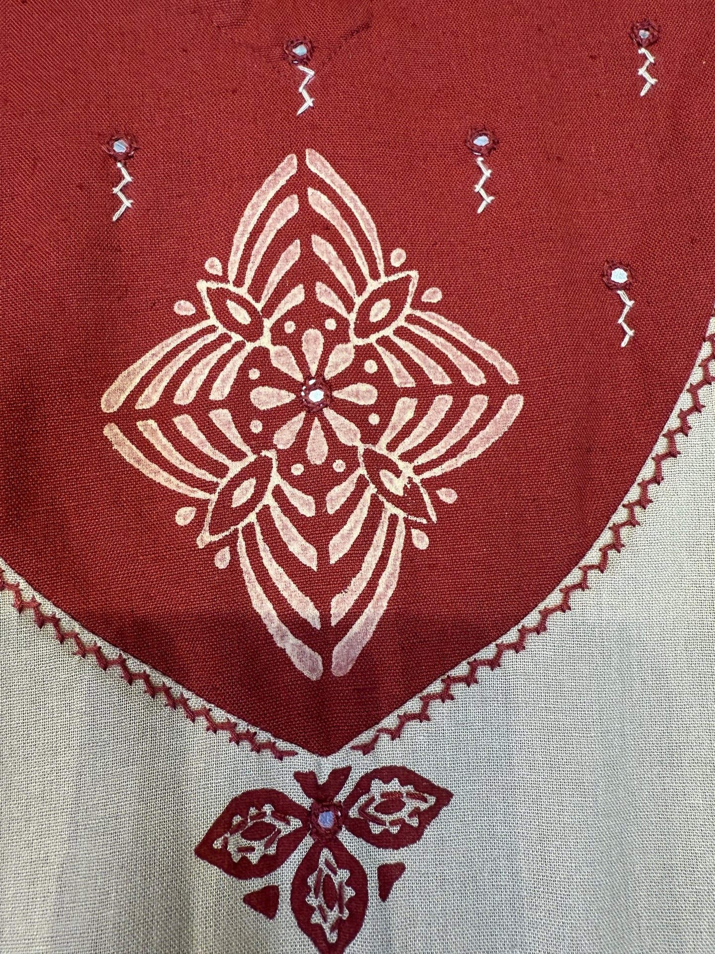 A-line Pure Cotton Block Printed Kurti