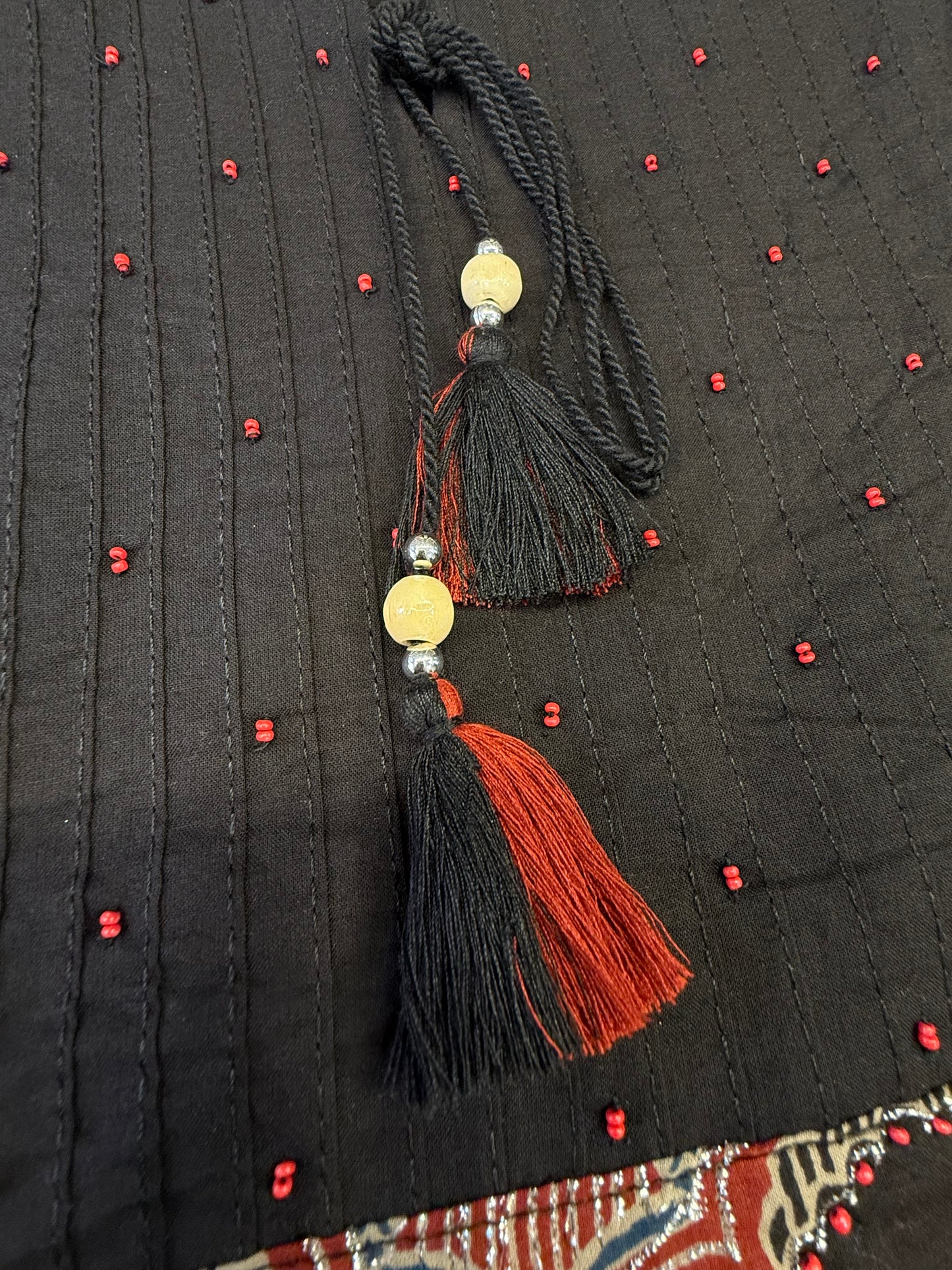 Black Pure Cotton Kurti With pant and Dupatta