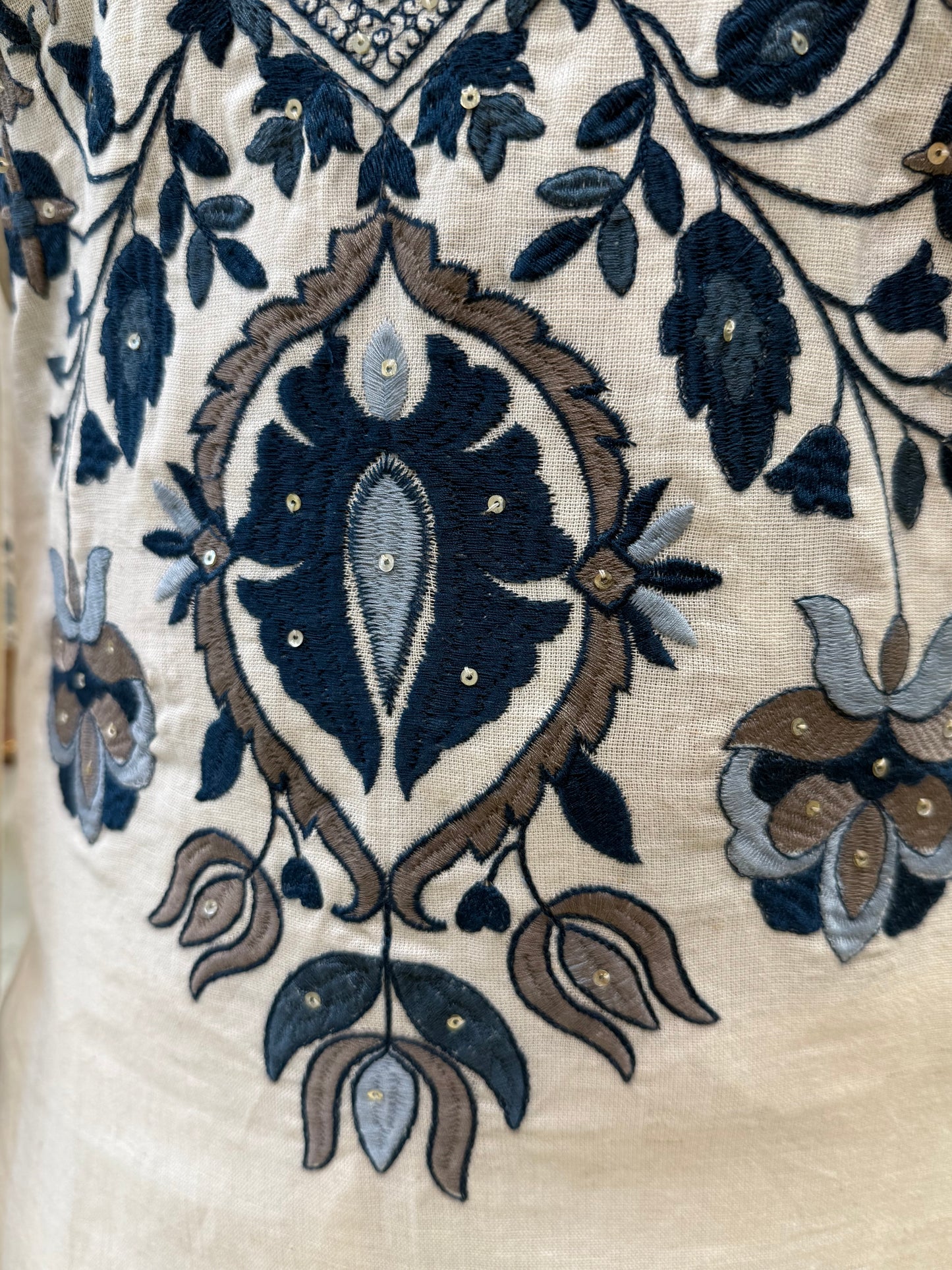 Half white Embroidered Kurti With Pant and Dupatta -HSC1125