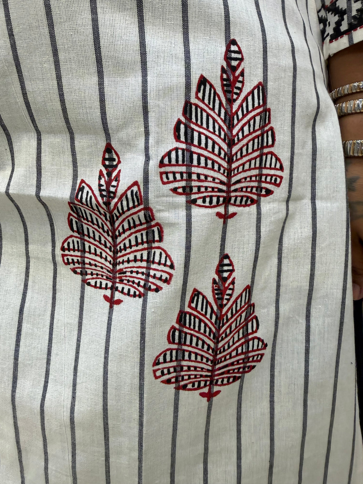 Half White Pure Cotton Kurti With Pant and Dupatta -HSC1297