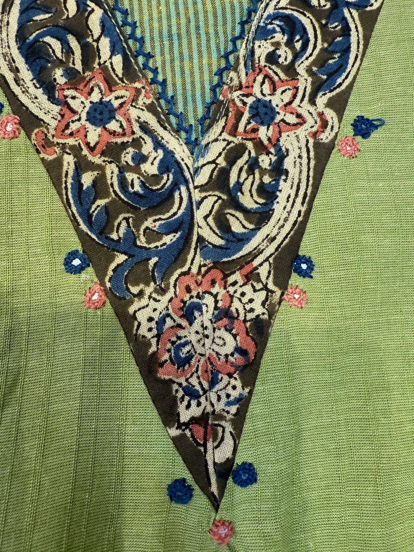 Parrot Green Pure Cotton Kurti